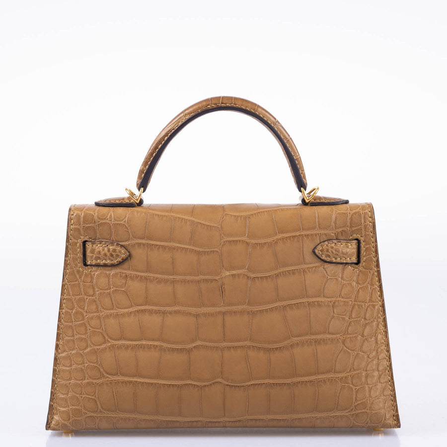 Hermès Kelly 20 Mini II Sellier Kraft Alligator Gold Hardware