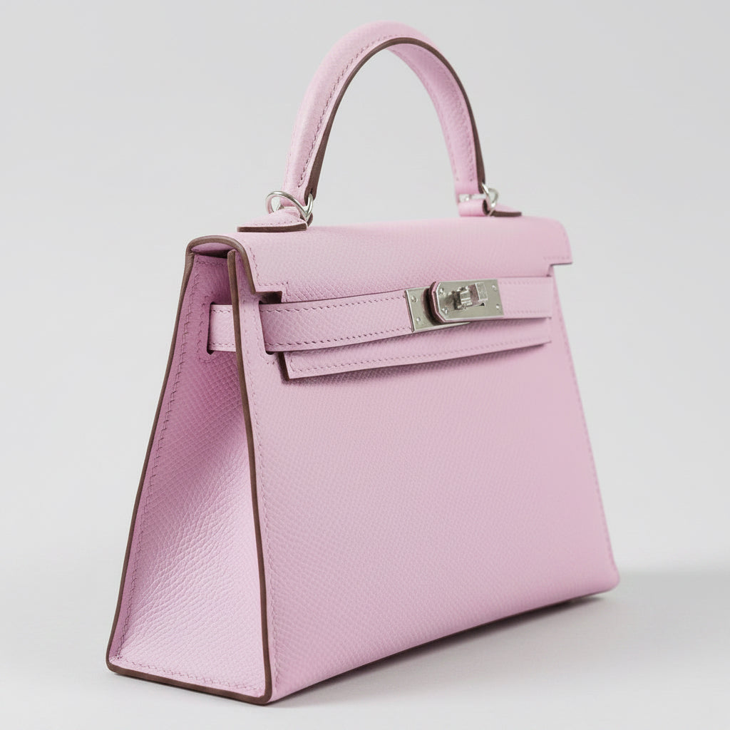 Hermès Mini Kelly II 20 Sellier Mauve Sylvestre Epsom Palladium Hardware
