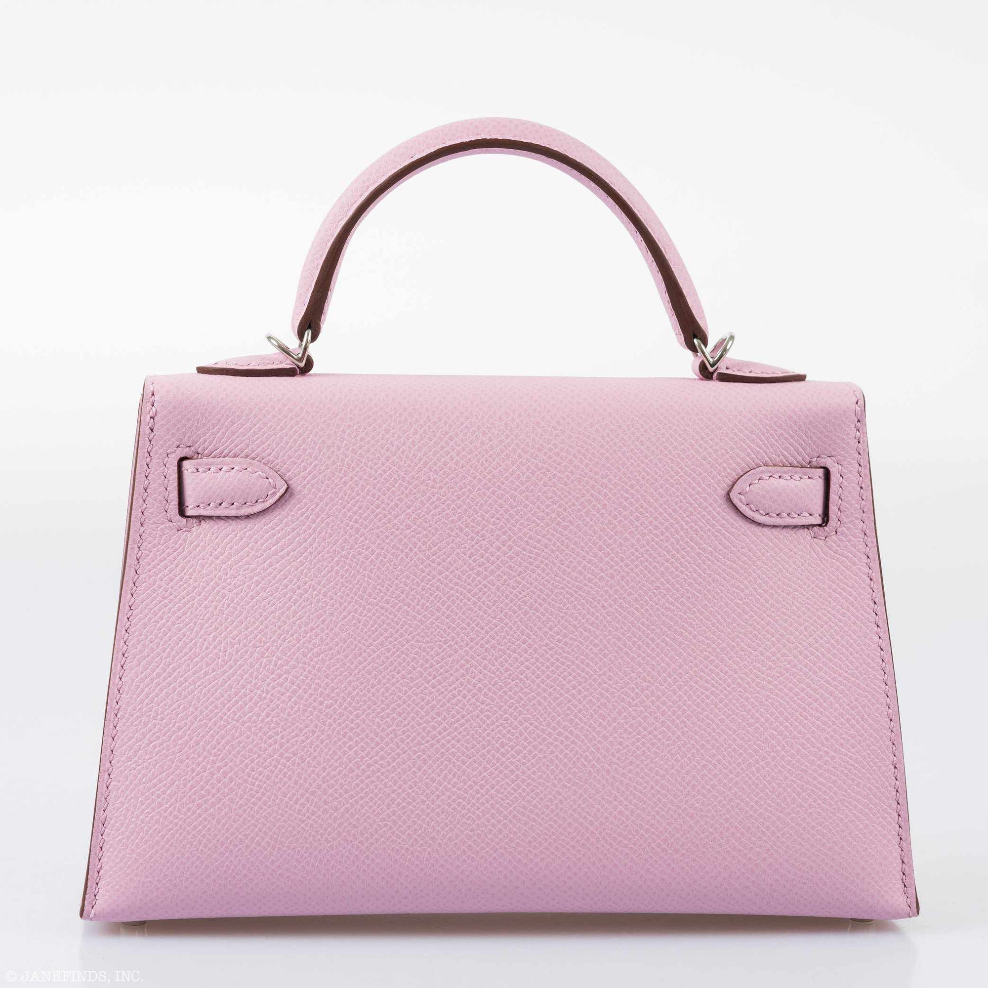 Hermès Mini Kelly II 20 Sellier Mauve Sylvestre Epsom Palladium Hardware