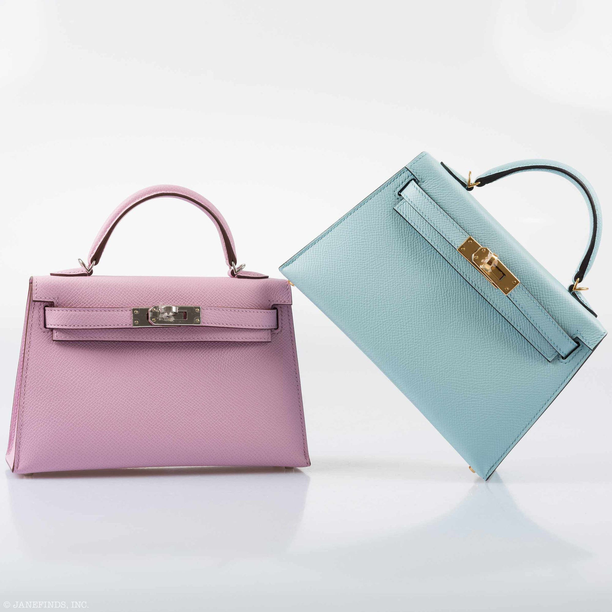 Hermès Mini Kelly II 20 Sellier Mauve Sylvestre Epsom Palladium Hardware
