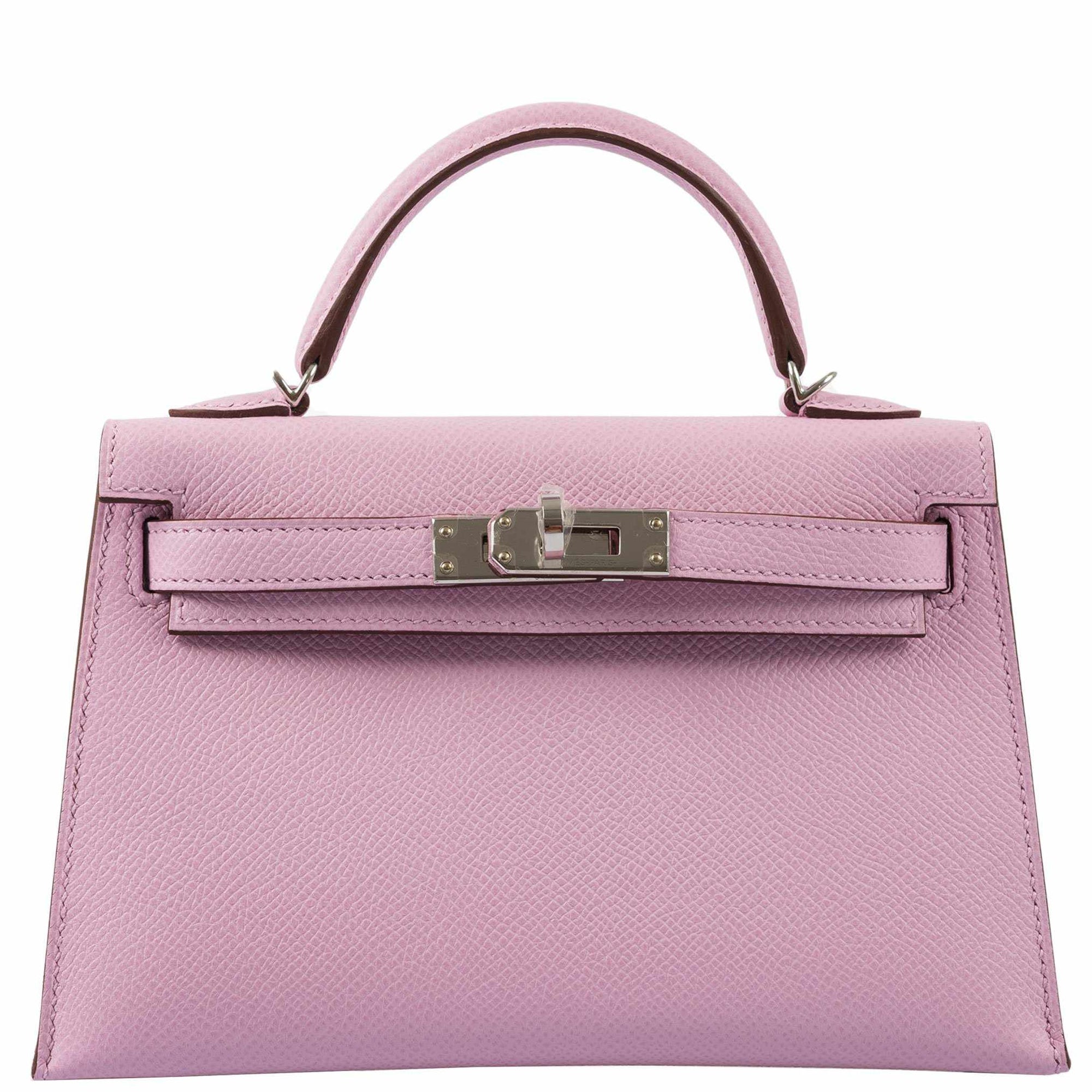 Hermès Mini Kelly II 20 Sellier Mauve Sylvestre Epsom Palladium Hardware