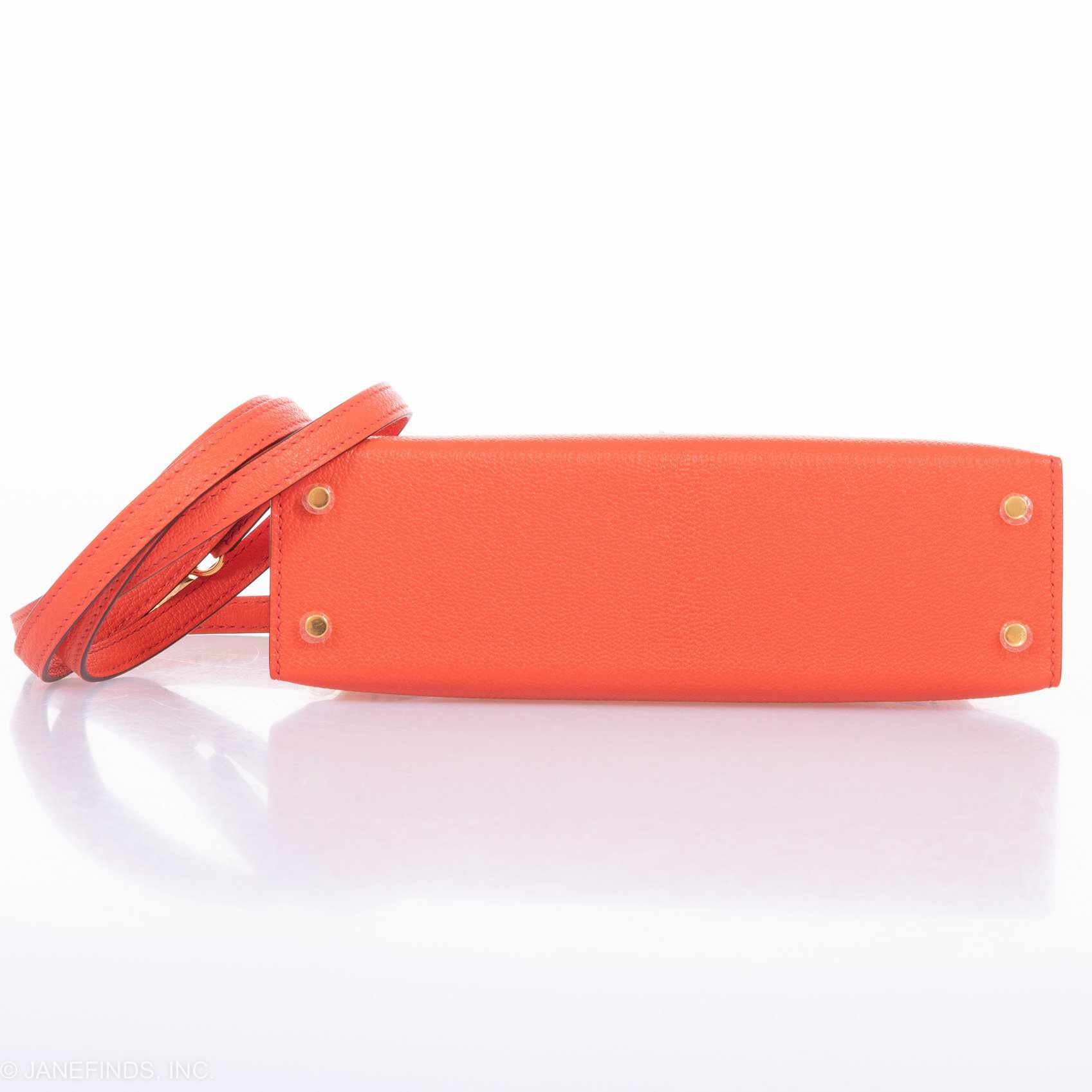 Hermès Kelly 20 Mini II Sellier Orange Poppy Chevre Gold Hardware