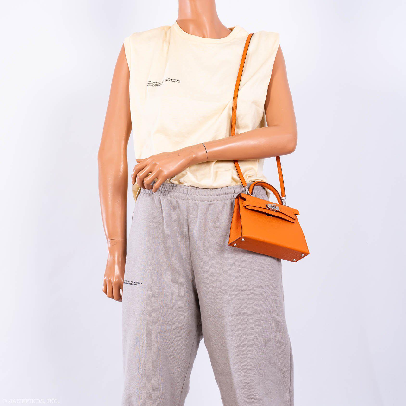 Hermès Kelly 20 Mini II Sellier Orange Verso Gold Chevre Palladium Hardware
