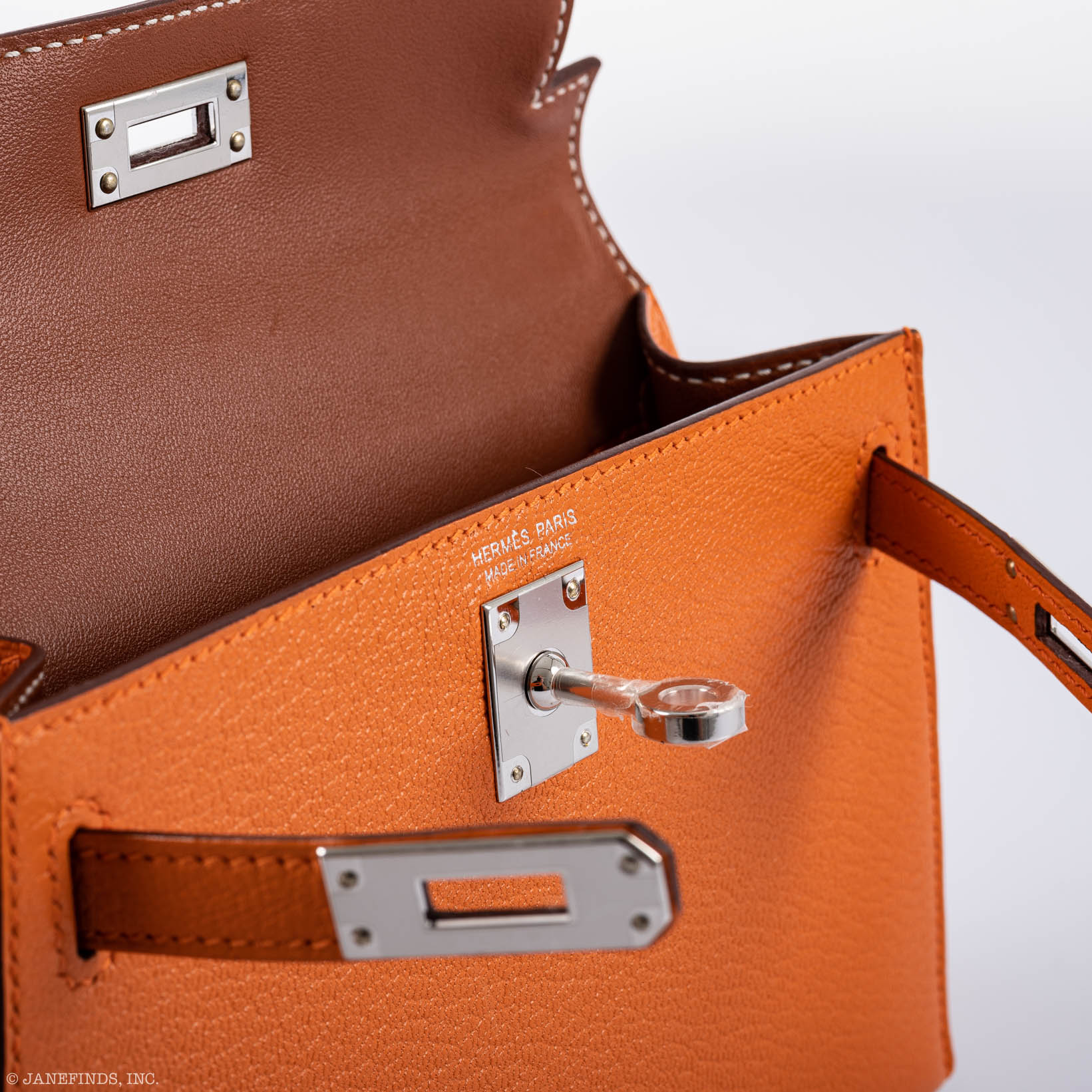 Hermès Kelly 20 Mini II Sellier Orange Verso Gold Chevre Palladium Hardware