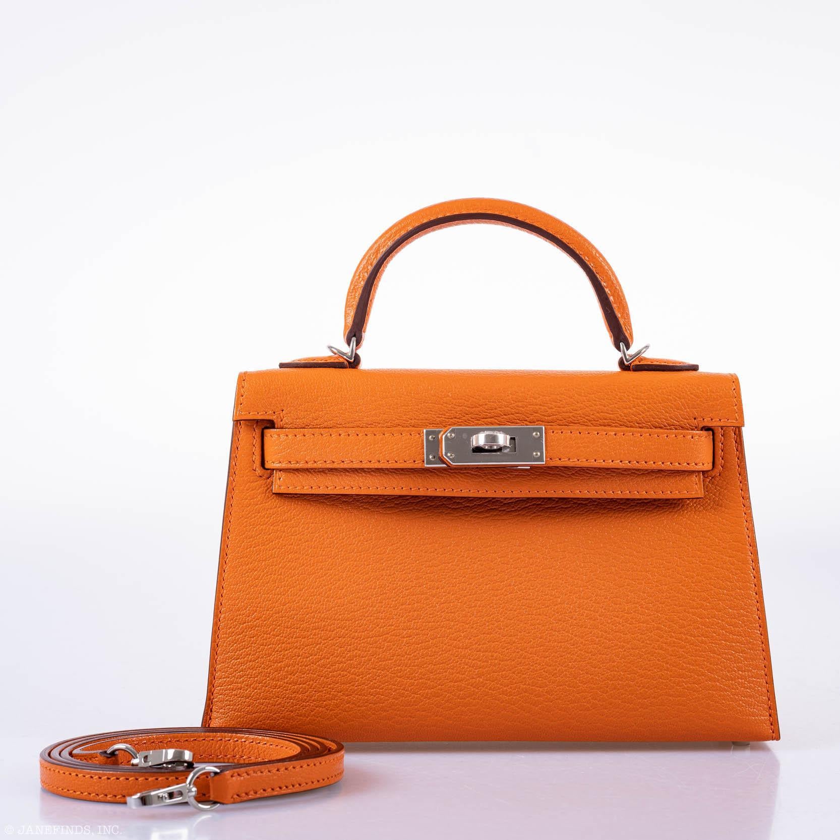 Hermès Kelly 20 Mini II Sellier Orange Verso Gold Chevre Palladium Hardware