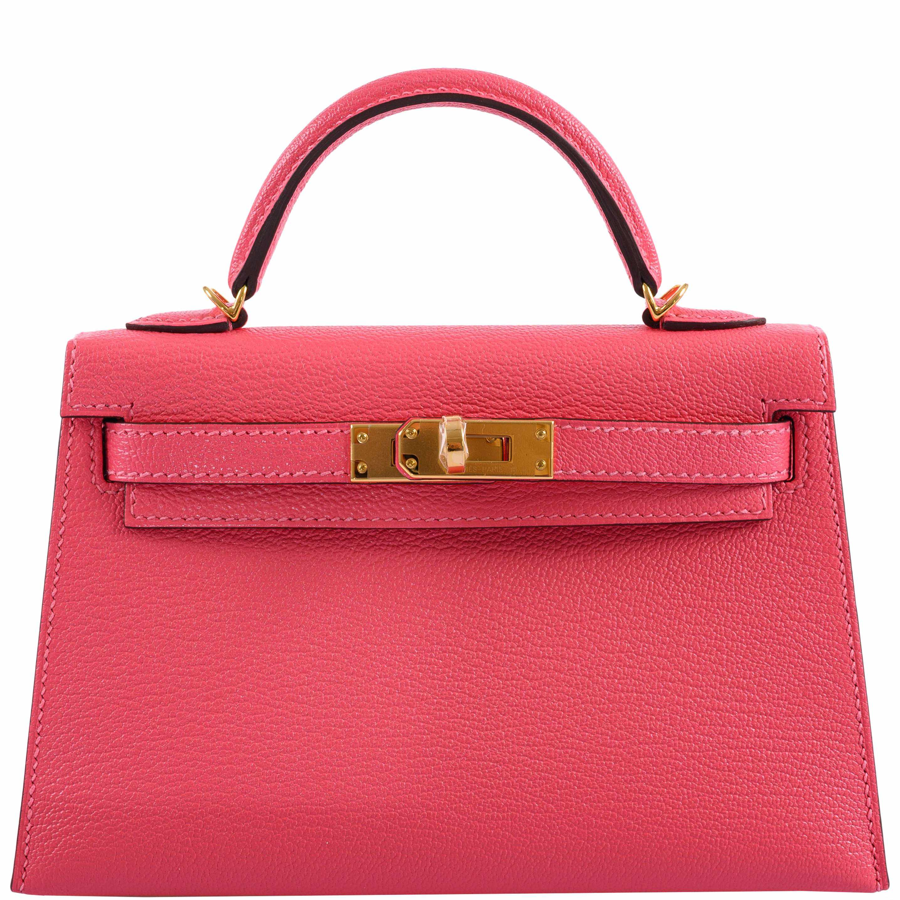 Hermès Kelly 20 Mini II Sellier Rose Lipstick Chevre Gold Hardware