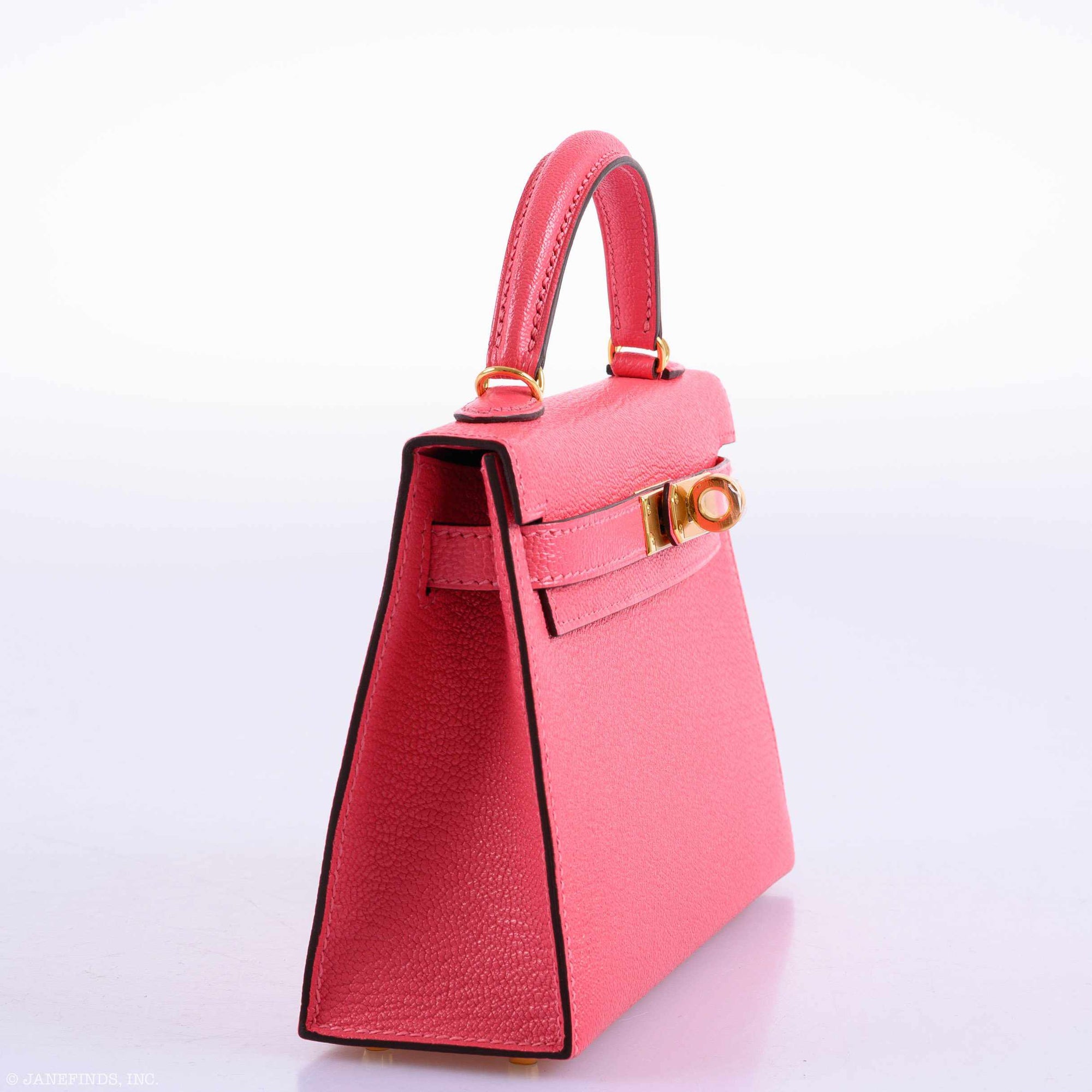 Hermès Kelly 20 Mini II Sellier Rose Lipstick Chevre leather Gold Hardware