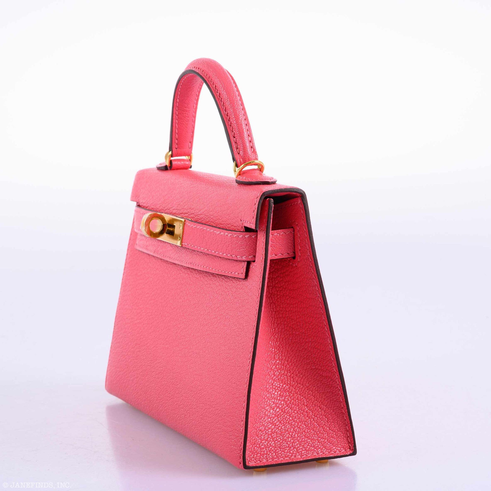 Hermès Kelly 20 Mini II Sellier Rose Lipstick Chevre leather Gold Hardware