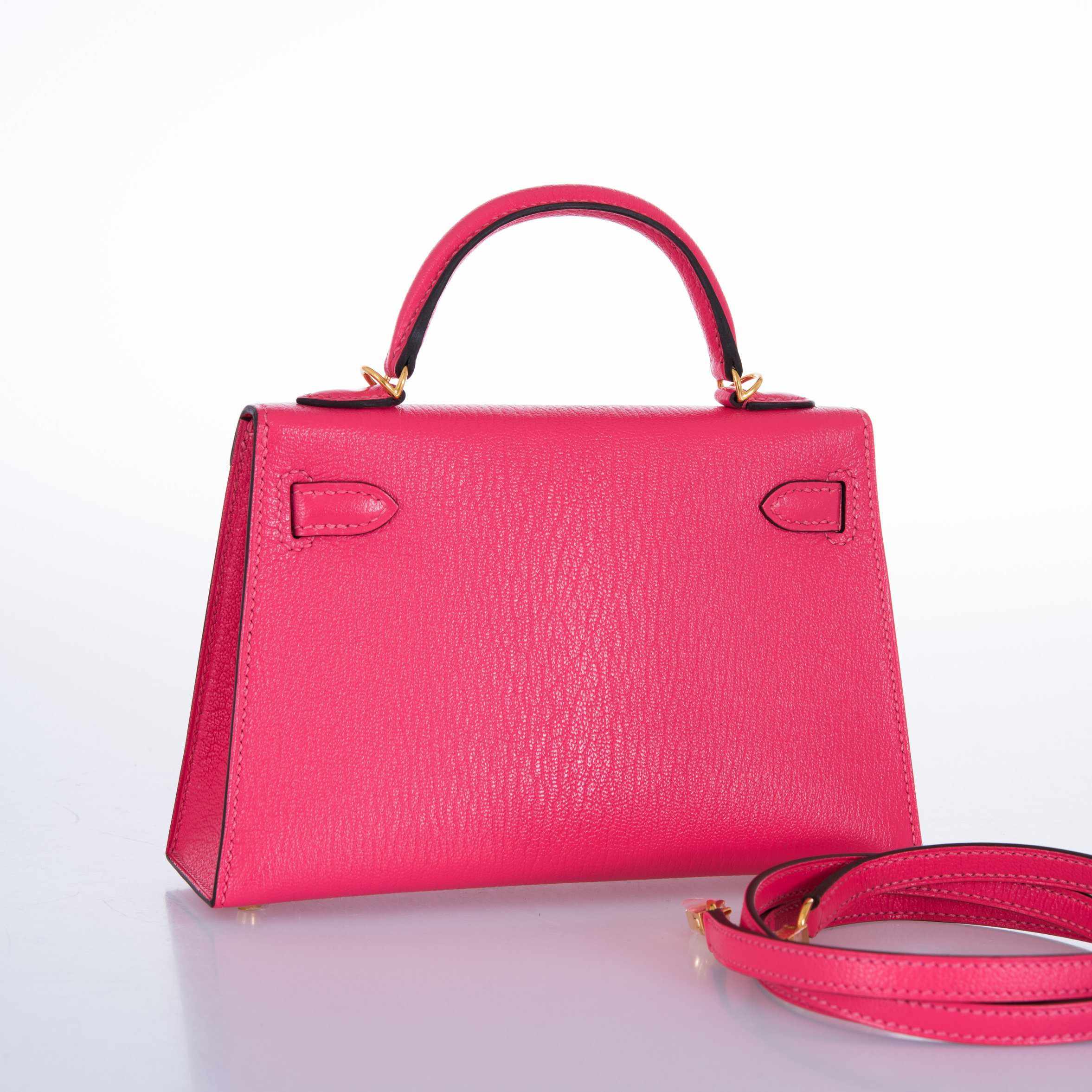 Hermès Kelly 20 Mini II Sellier Rose Lipstick Pink Chevre Gold Hardware