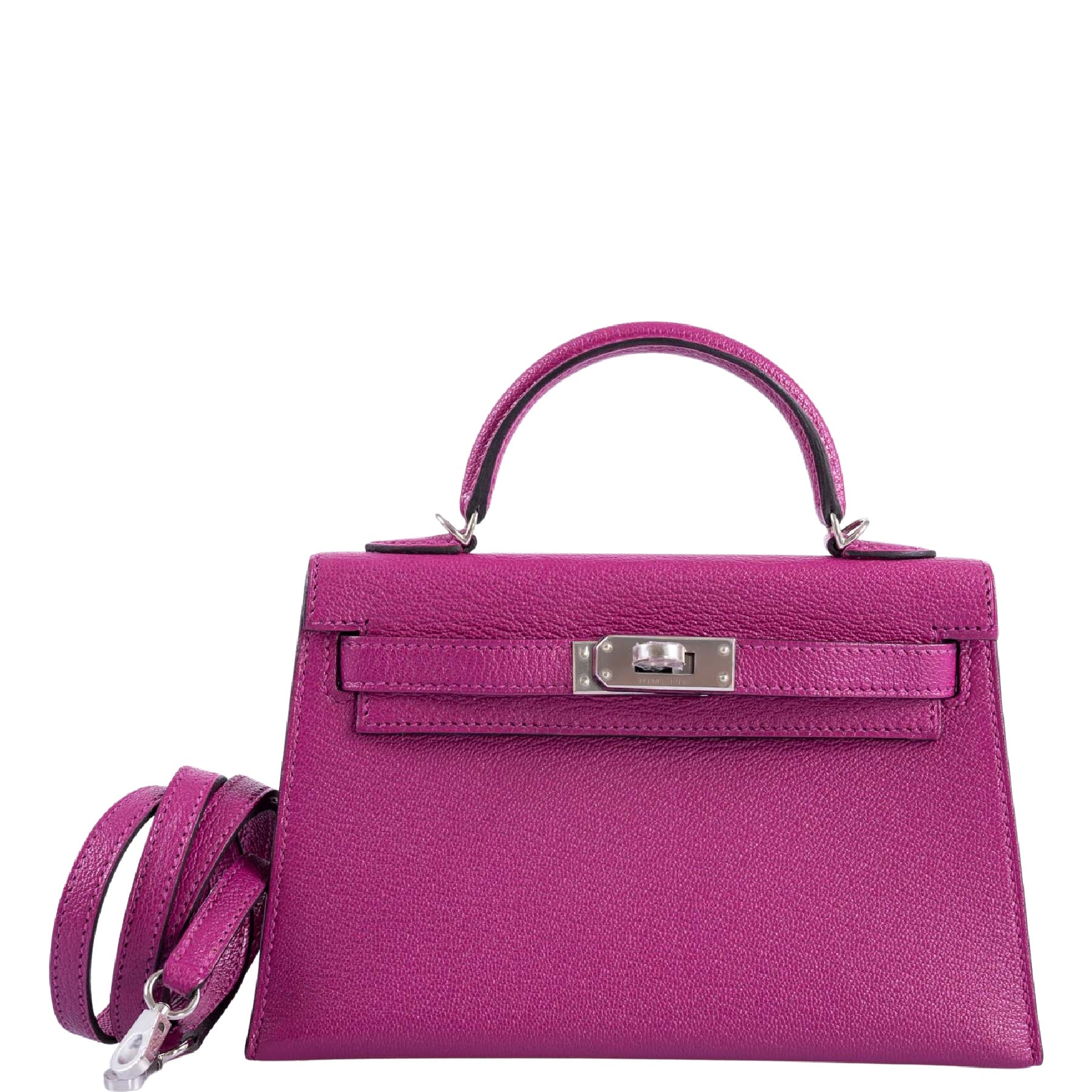 Hermès Kelly 20 Mini II Sellier Rose Pourpre Chevre Leather Palladium Hardware