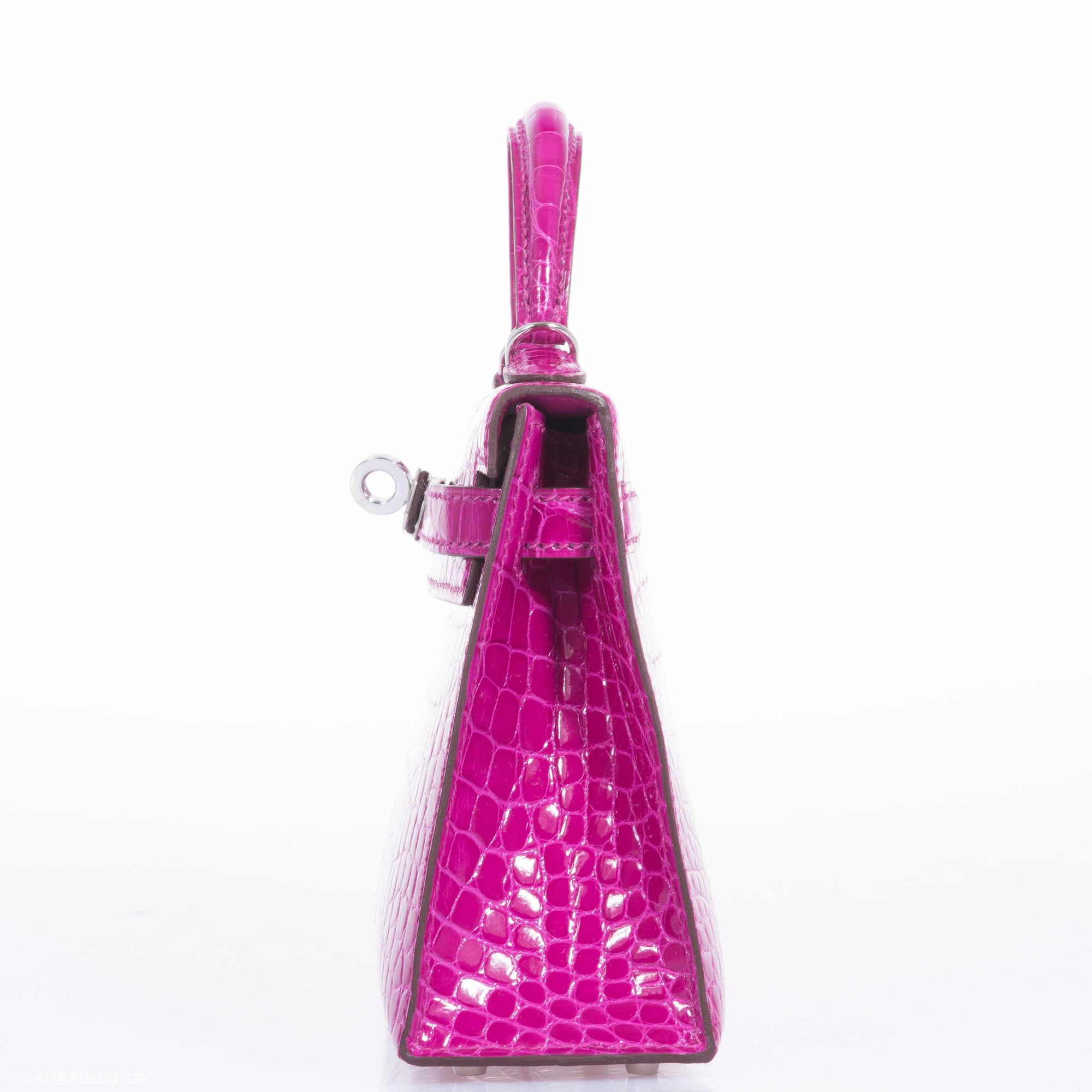 Hermès Kelly 20 Mini II Sellier Rose Scheherazade Alligator Palladium Hardware - 2019