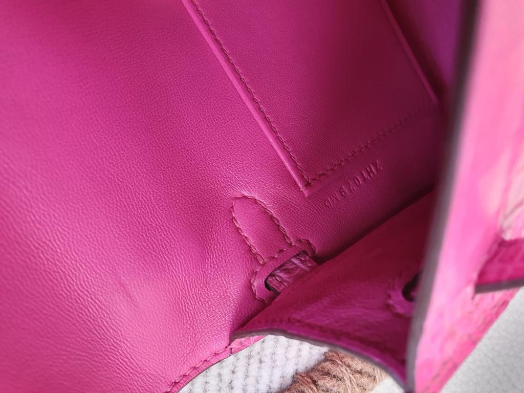 Hermès Kelly 20 Mini II Sellier Rose Shocking Matte Alligator Palladium Hardware