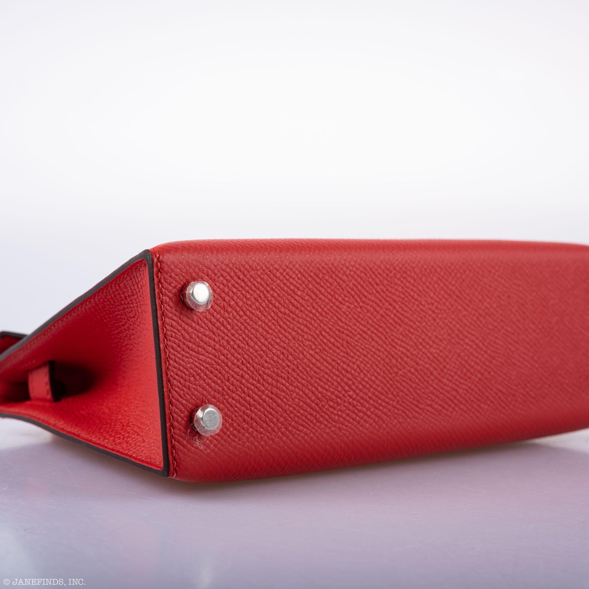 Hermès Kelly 20 Mini II Sellier Rouge Tomate Epsom Palladium Hardware