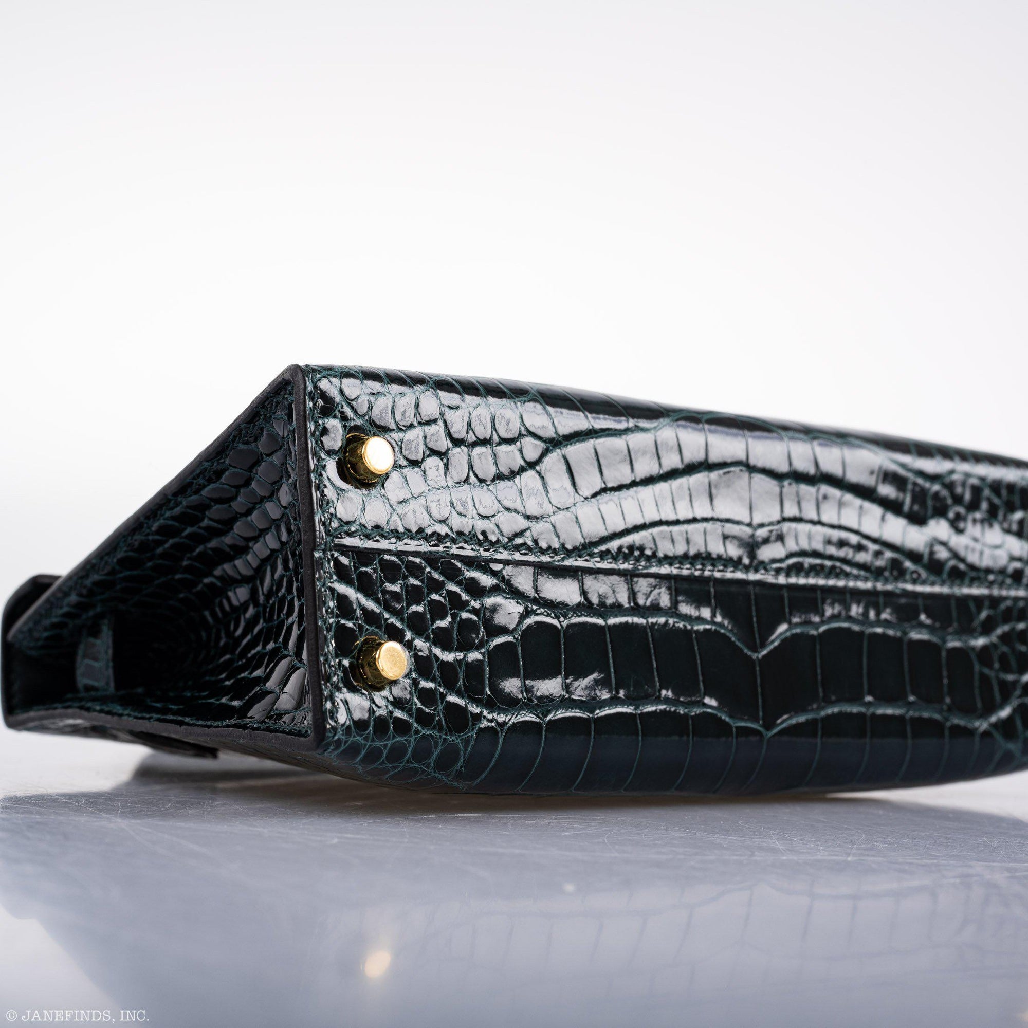 Hermès Kelly 20 Mini II Sellier Vert Cypress Alligator Gold Hardware