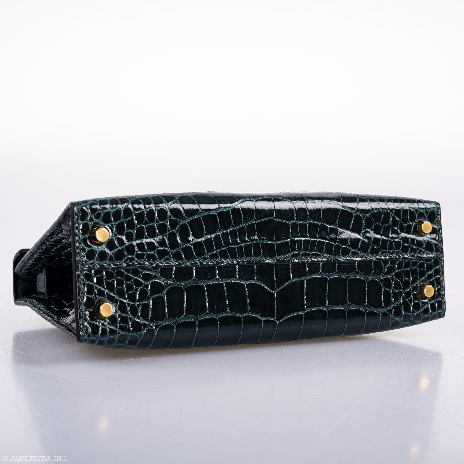 Hermès Kelly 20 Mini II Sellier Vert Cypress Alligator Gold Hardware