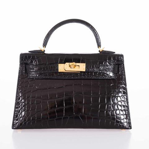 Hermès Kelly 20 Mini Sellier Black Alligator Gold Hardware - Limited Edition