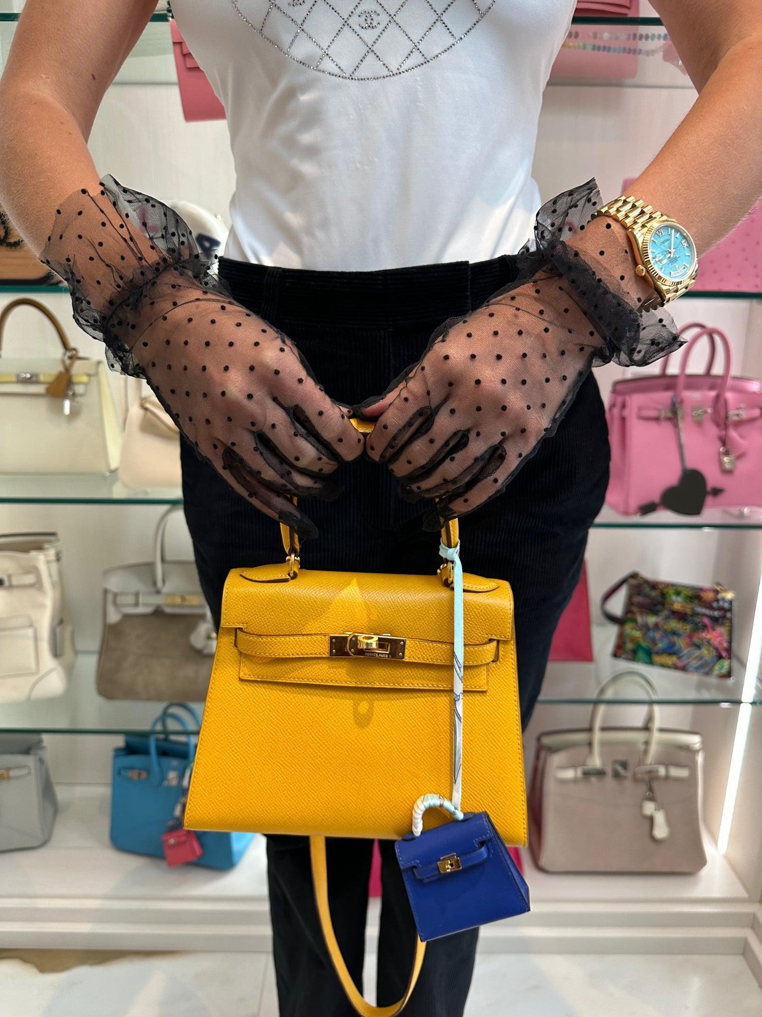 Hermès Mini Kelly 20 Sellier Jaune Courchevel Gold Hardware