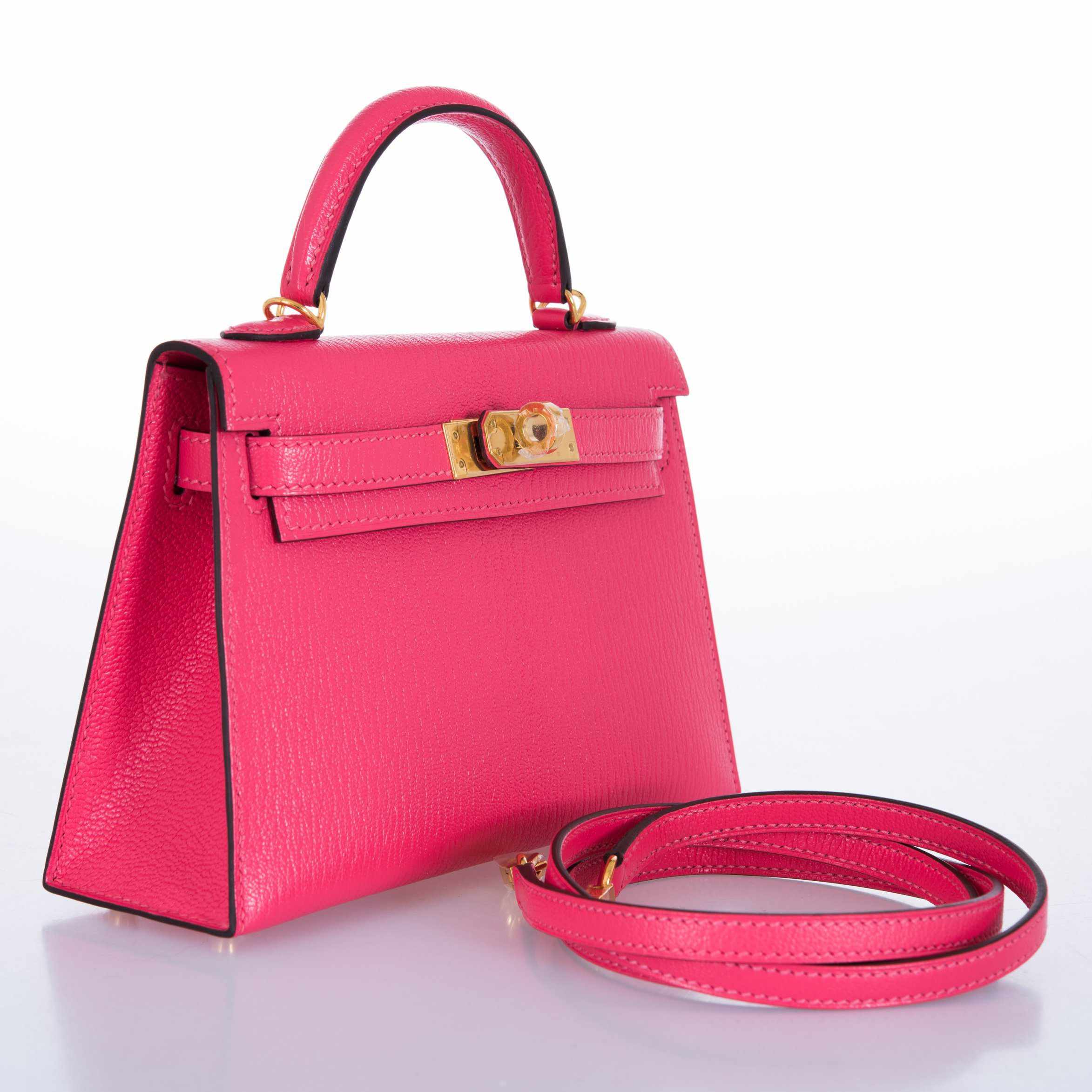 Hermès Kelly 20 Rose Lipstick Pink Chevre Gold Hardware