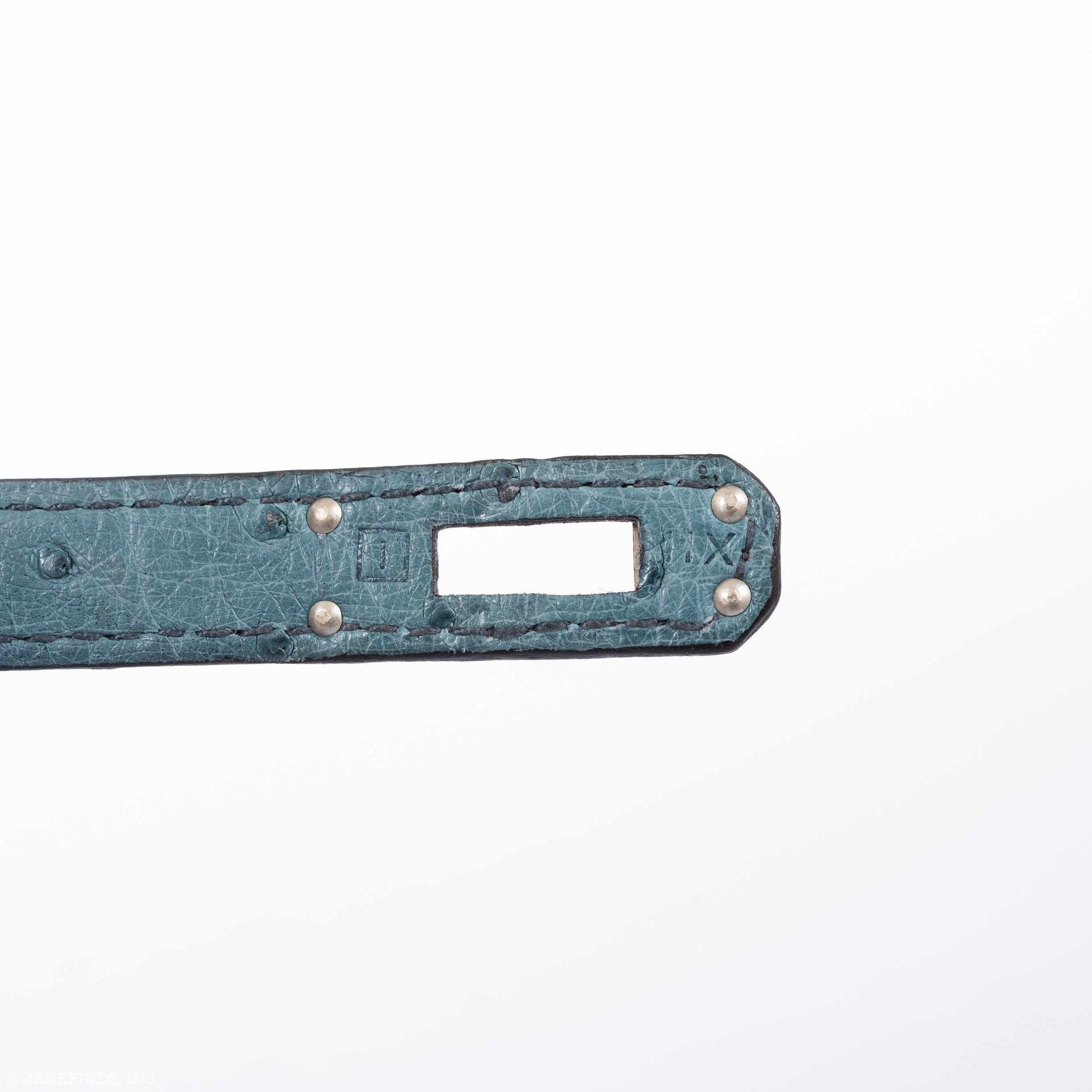 Hermès Kelly 20 Sellier Blue Jean Ostrich Palladium Hardware