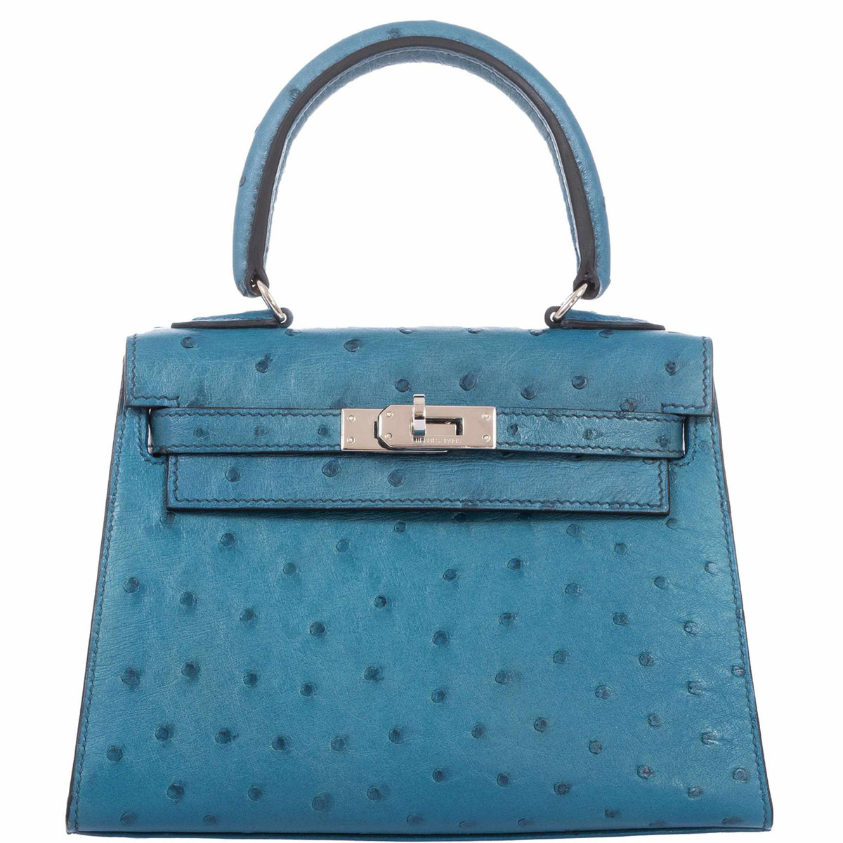 Hermès Kelly Sport MM Blue Ostrich leather ref.630656 - Joli Closet