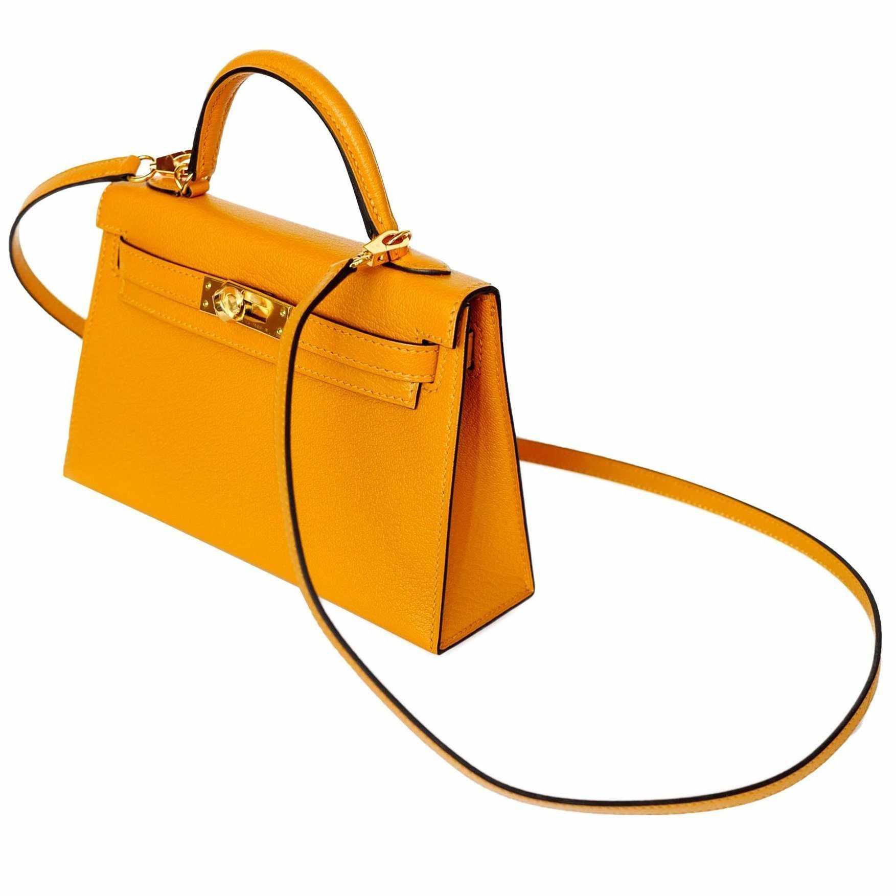 Hermès Kelly 20 Sellier Moutarde Chevre Mysore Gold Hardware