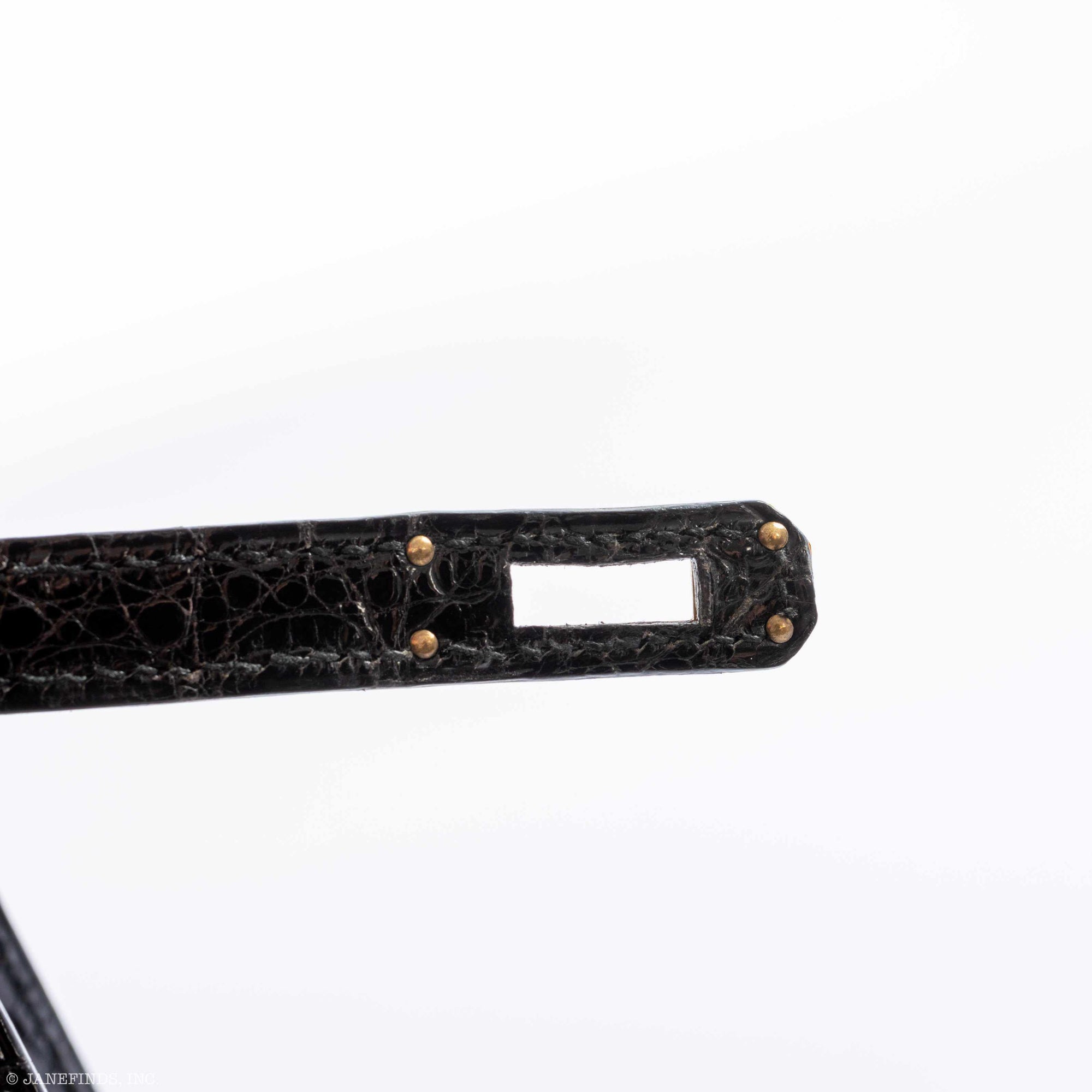 Hermès Kelly 20 Sellier Shiny Black Porosus Crocodile Gold Hardware - 1991