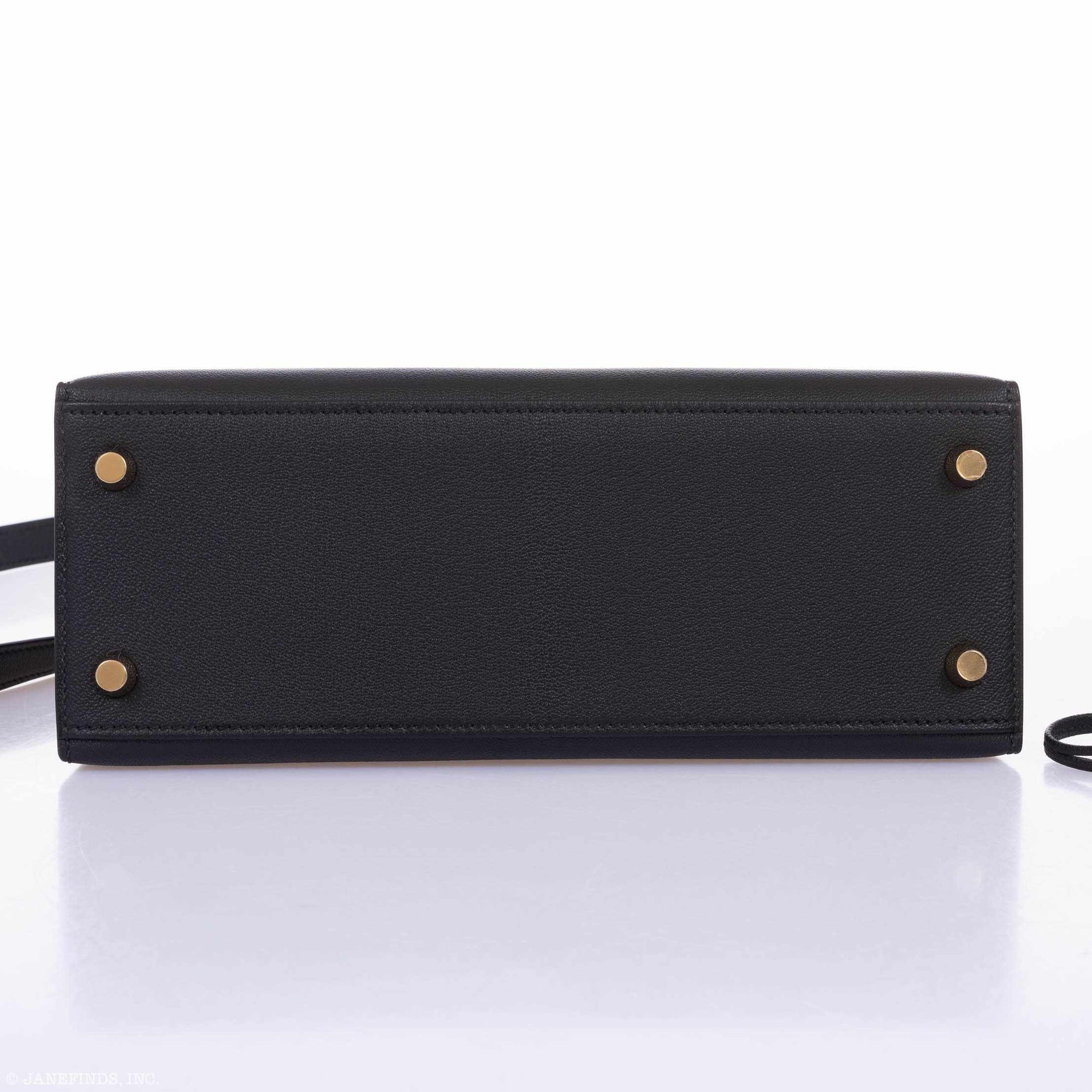 Hermès Kelly 25 Black Chevre (Goat) Gold Hardware