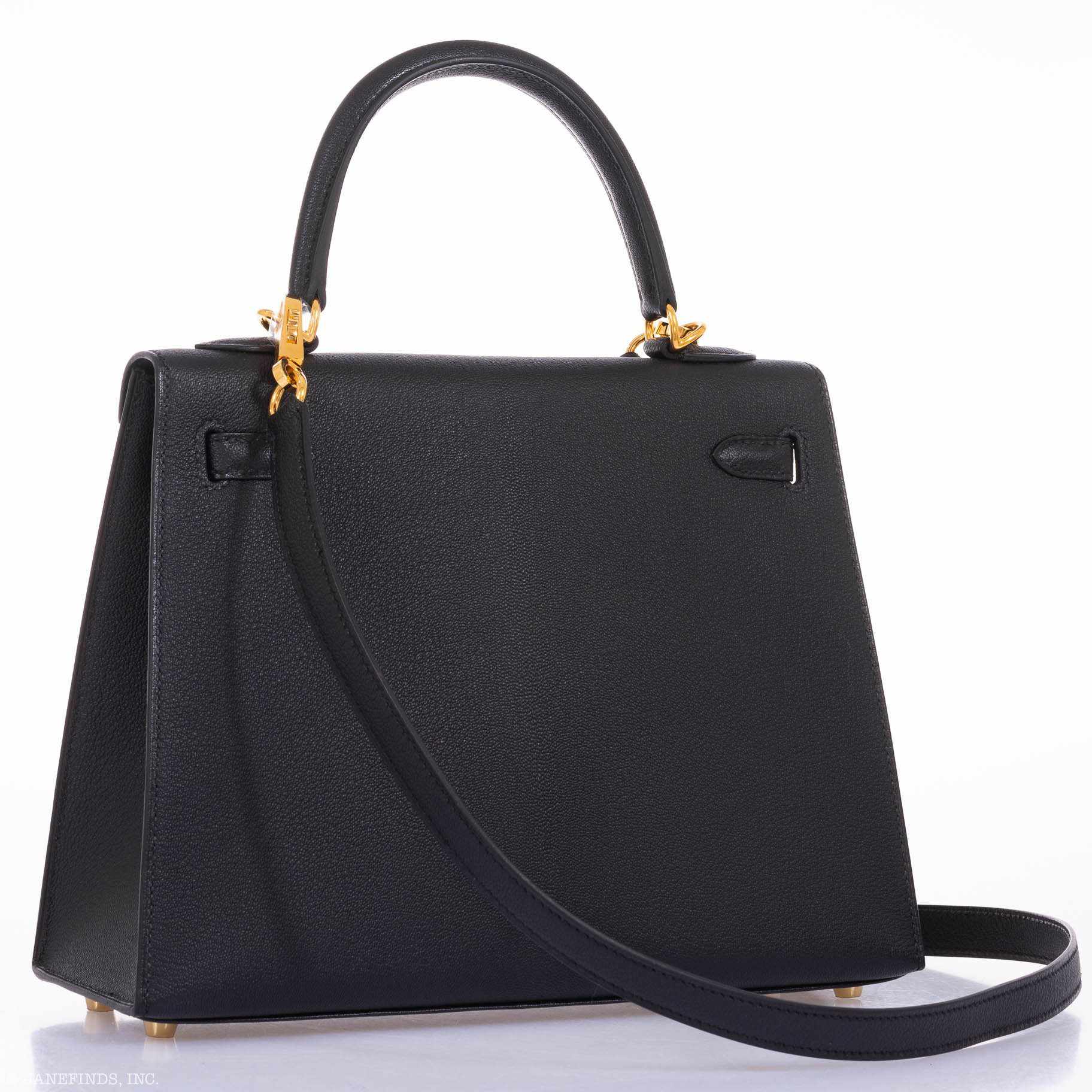 Hermès Kelly 25 Black Chevre (Goat) Gold Hardware