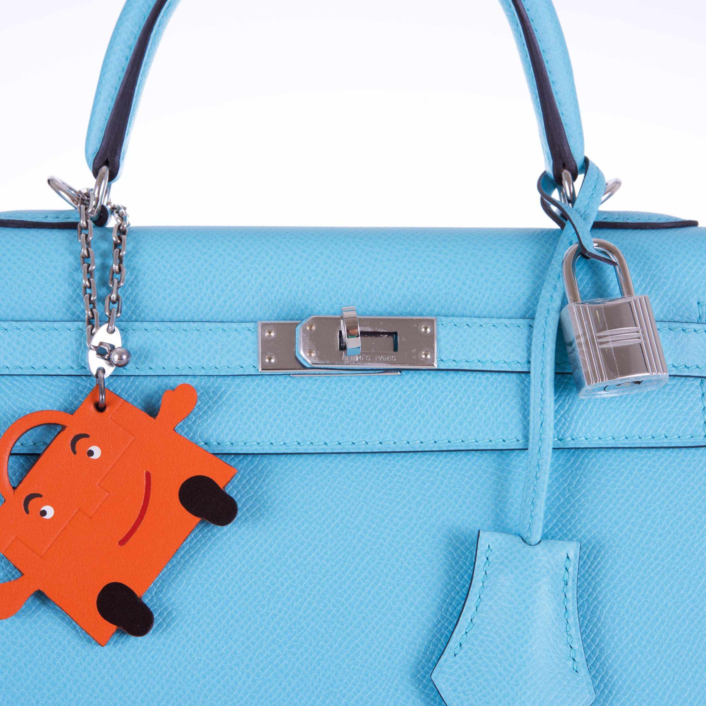 Hermès Kelly 25 Blue Atoll Epsom Palladium Hardware