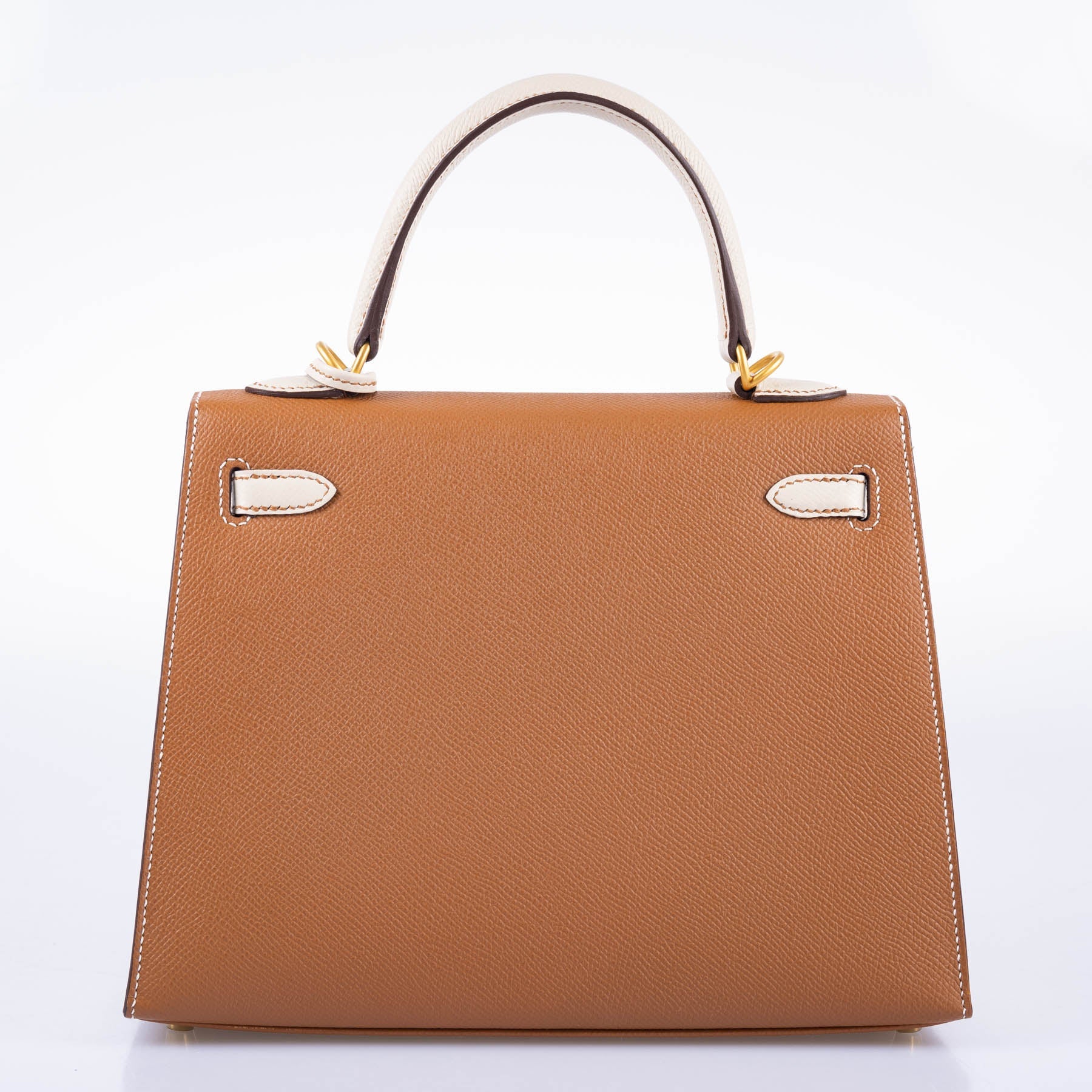 Hermès Kelly 25 HSS Gold and Craie Epsom With Brushed Gold Hardware