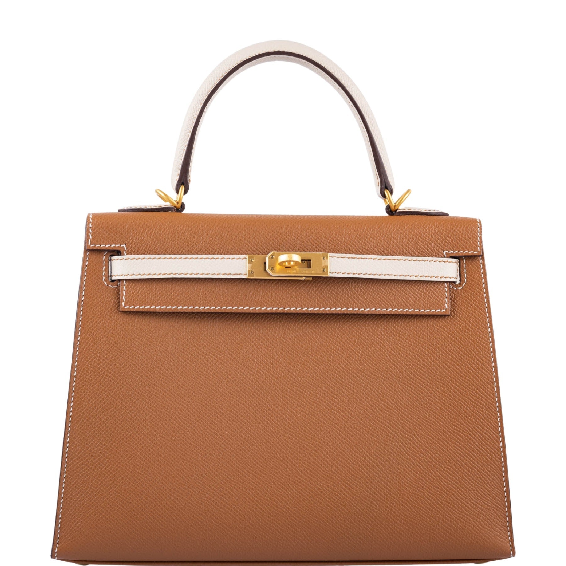 Hermès Kelly 25 HSS Gold and Craie Epsom With Brushed Gold Hardware