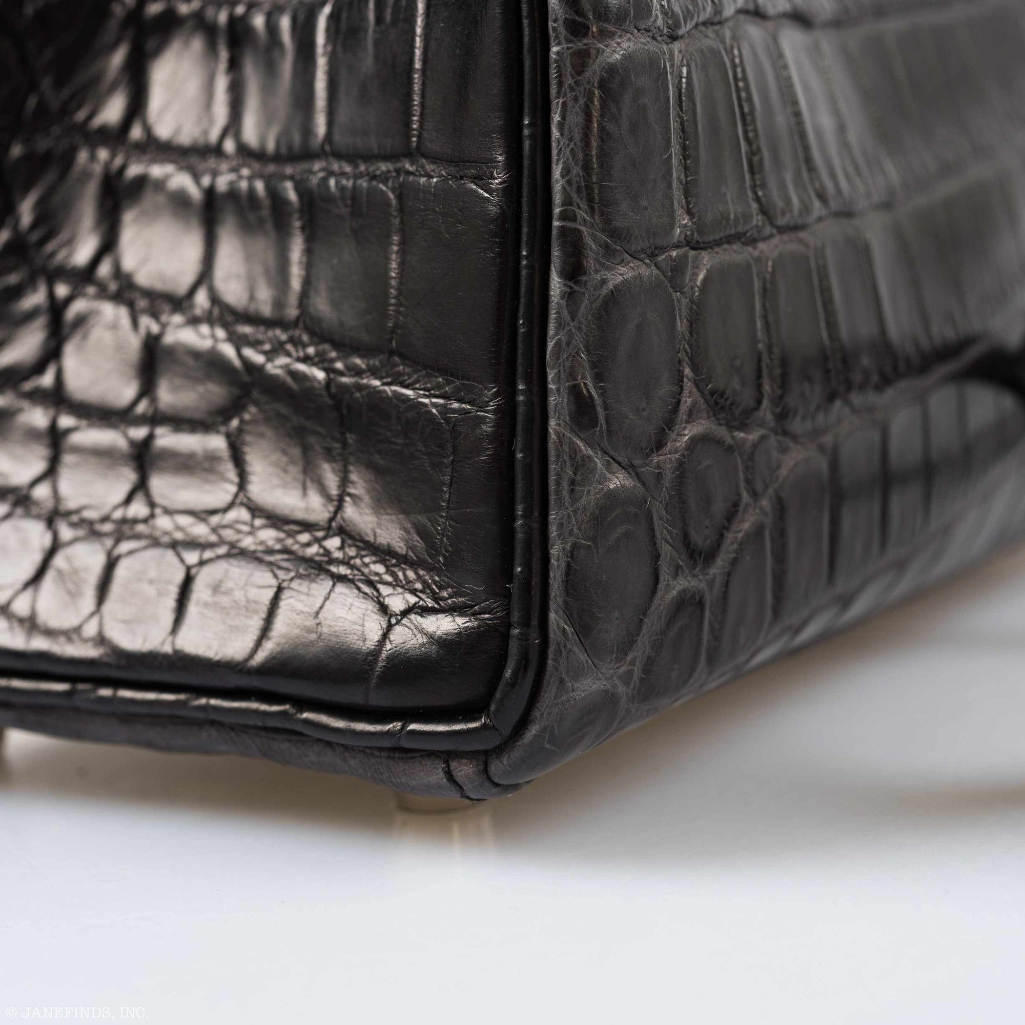 Hermès Kelly 25 HSS Retourne Matte Graphite Niloticus Crocodile Brushed Palladium Hardware