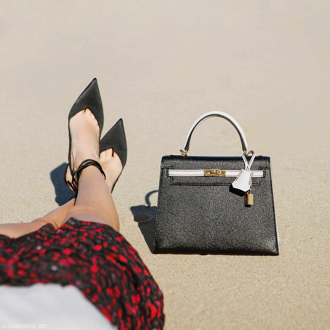 Hermès Kelly 25 HSS Sellier Black & Gris Perle Chevre Gold Hardware