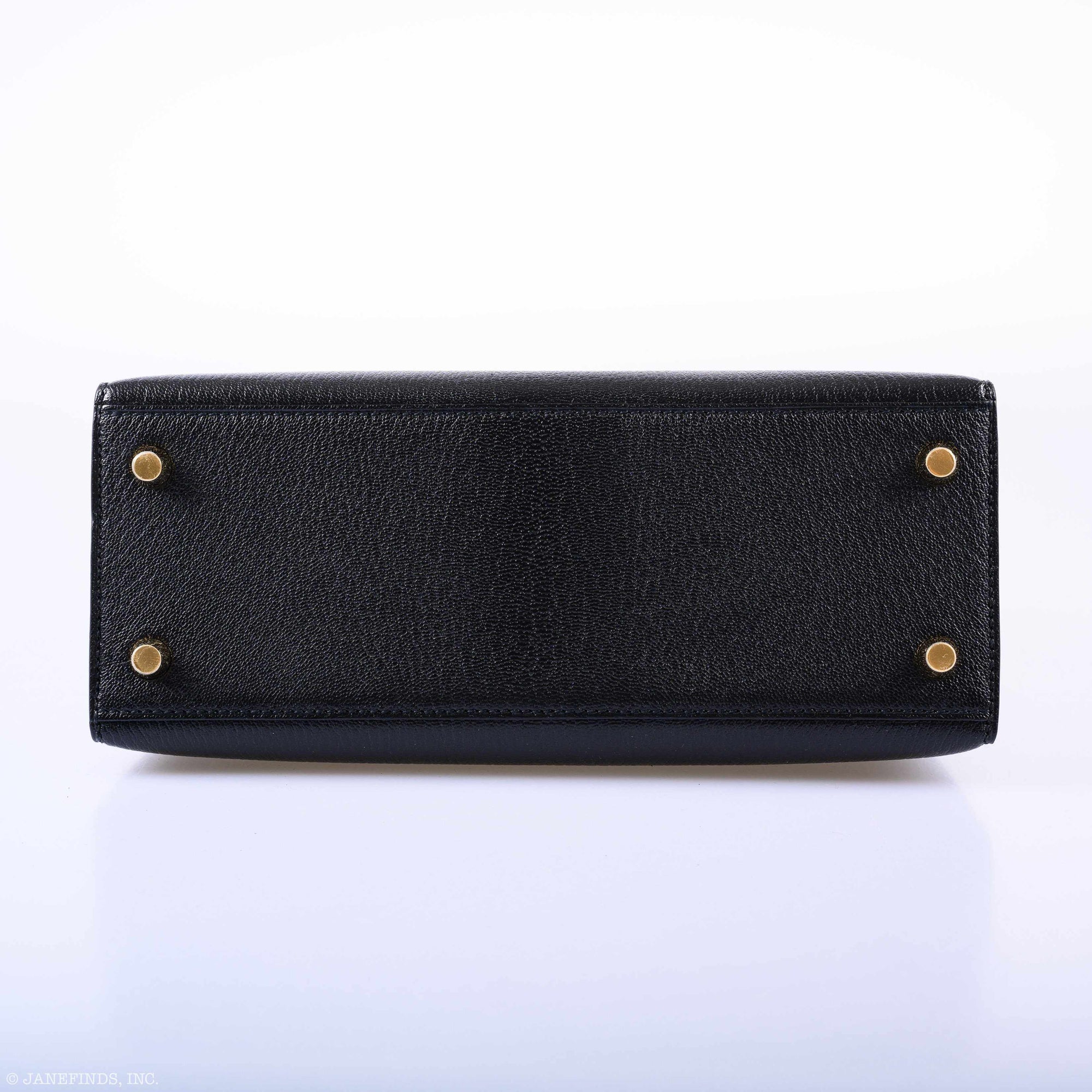 Hermès Kelly 25 HSS Sellier Black & Gris Perle Chevre Gold Hardware