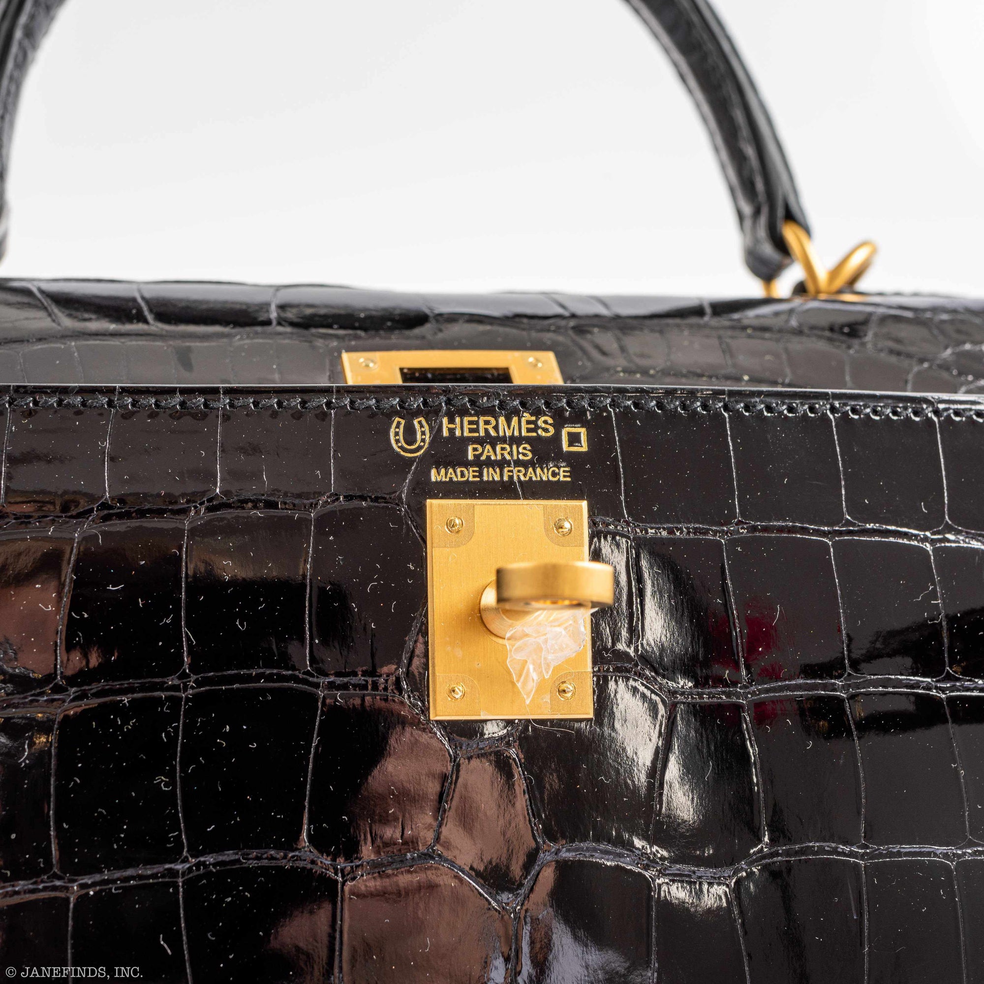 Hermès Kelly 25 HSS Sellier Black Shiny Alligator Brushed Gold Hardware