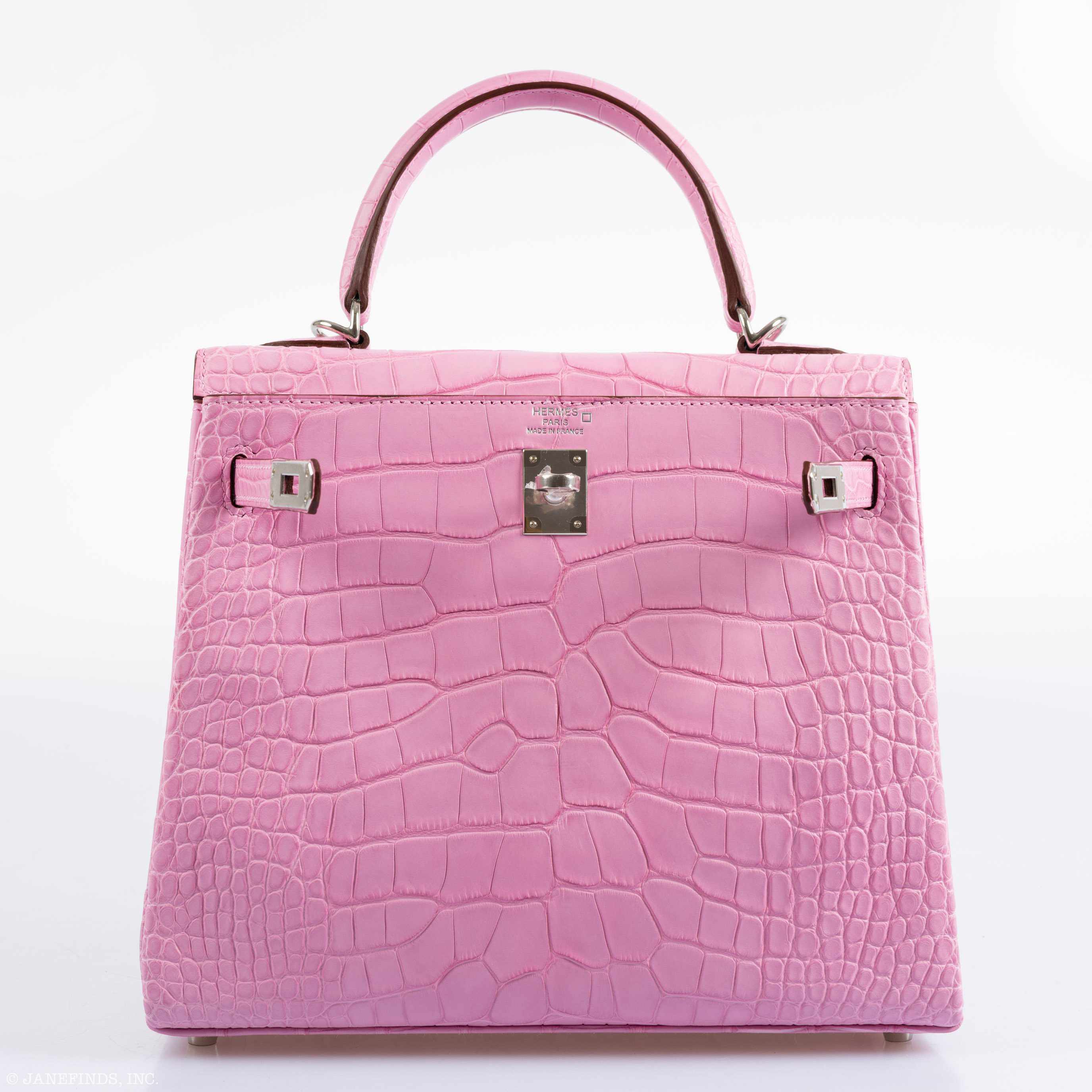 Hermès Kelly 25 Retourne 5P Bubblegum Pink Matte Alligator Palladium Hardware