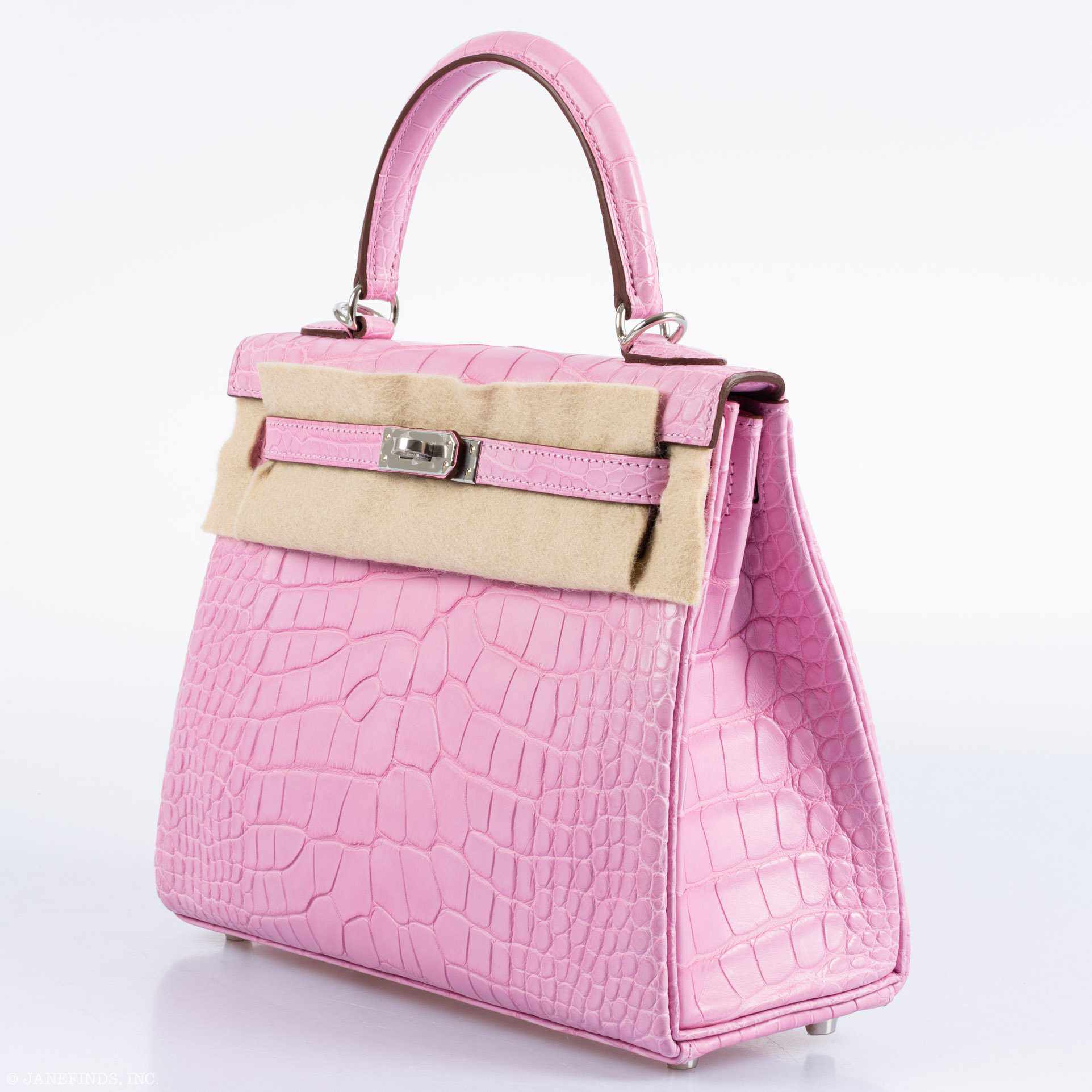 Hermès Kelly 25 Retourne 5P Bubblegum Pink Matte Alligator Palladium Hardware