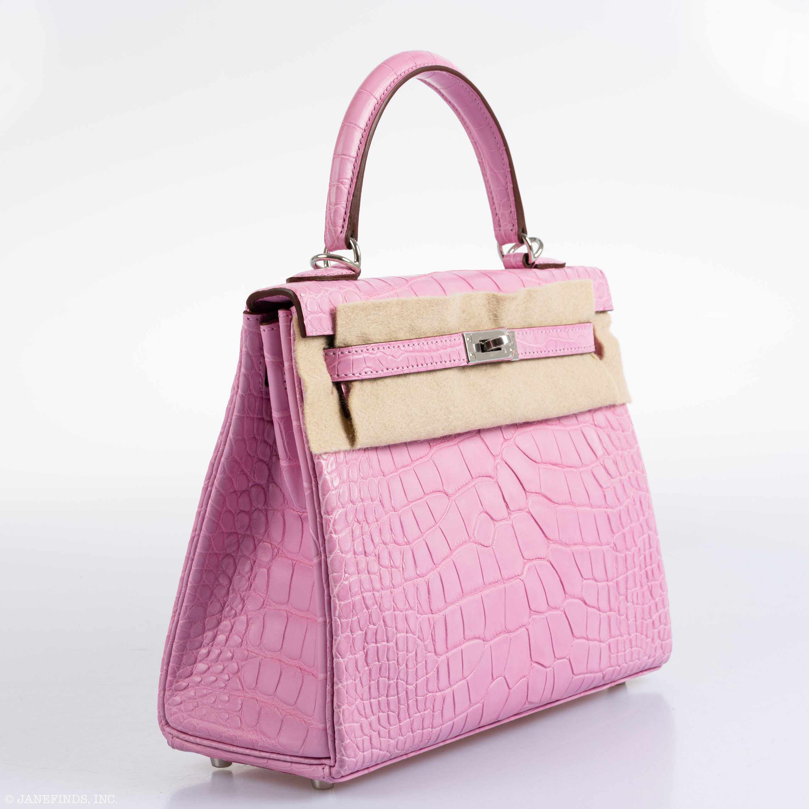 Hermès Kelly 25 Retourne 5P Bubblegum Pink Matte Alligator Palladium Hardware