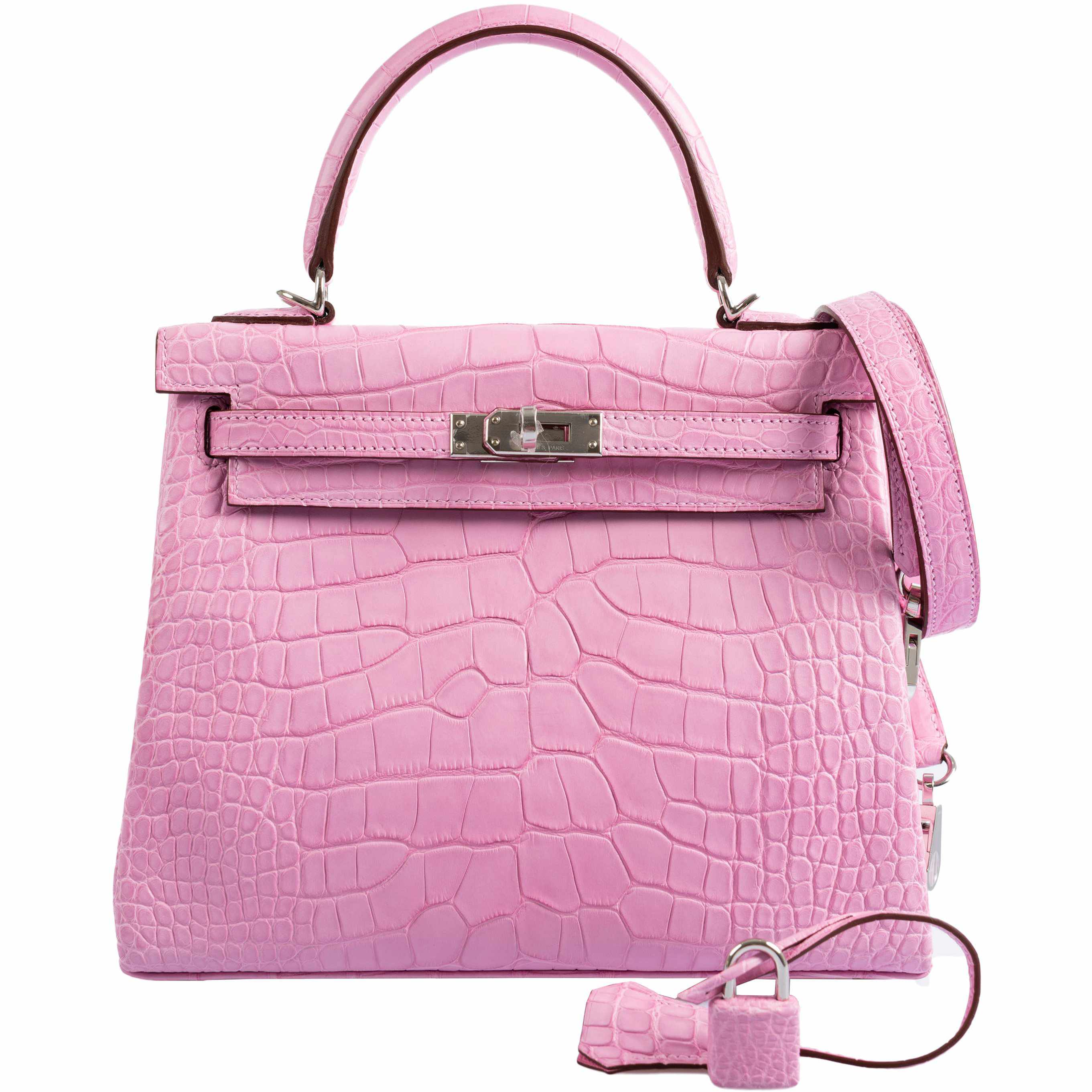 Hermès Kelly 25 Retourne 5P Bubblegum Pink Matte Alligator Palladium Hardware