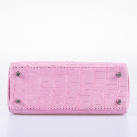 Hermès Kelly 25 Retourne 5P Bubblegum Pink Matte Alligator Palladium Hardware