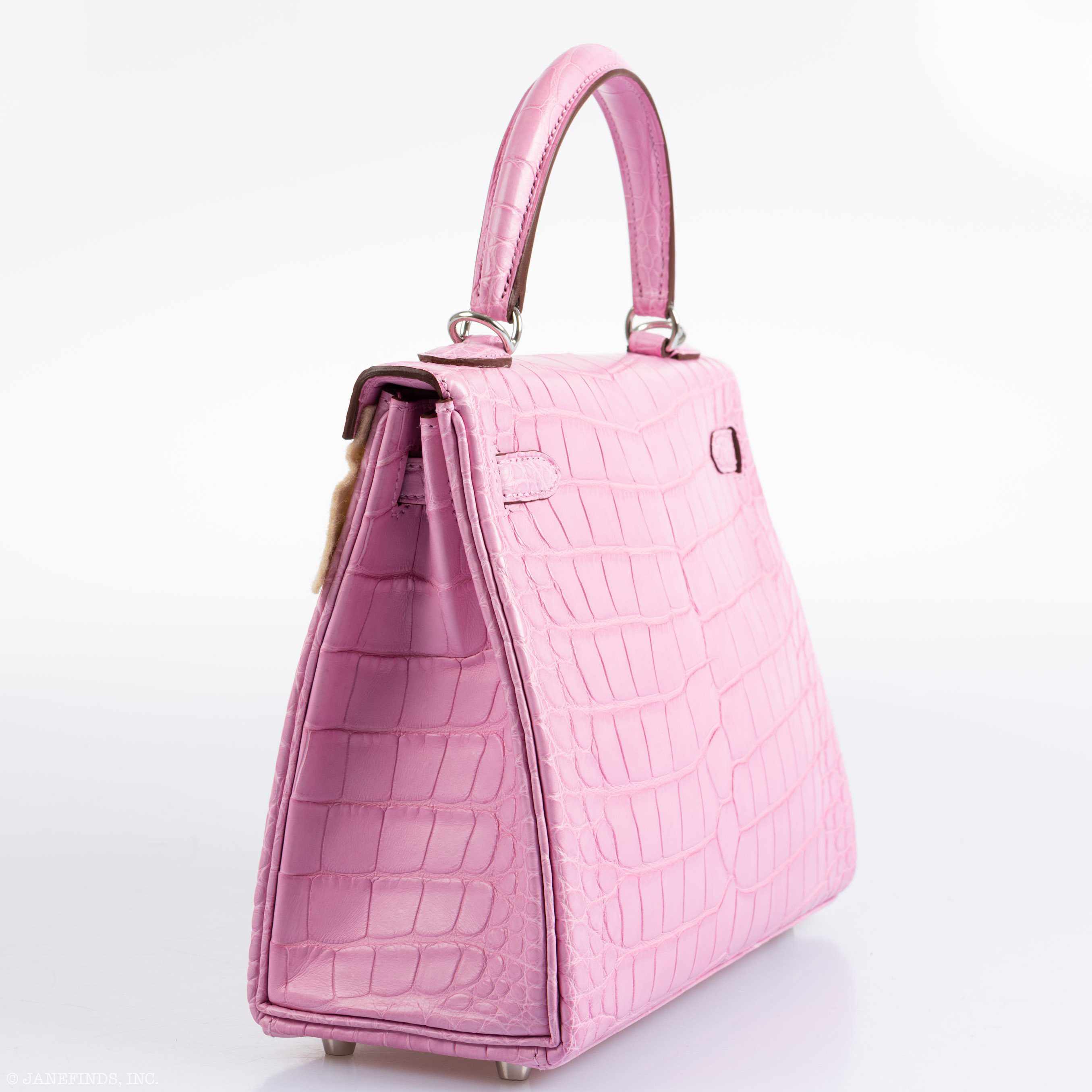 Hermès Kelly 25 Retourne 5P Bubblegum Pink Matte Alligator Palladium Hardware