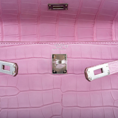 Hermès Kelly 25 Retourne 5P Bubblegum Pink Matte Alligator Palladium Hardware