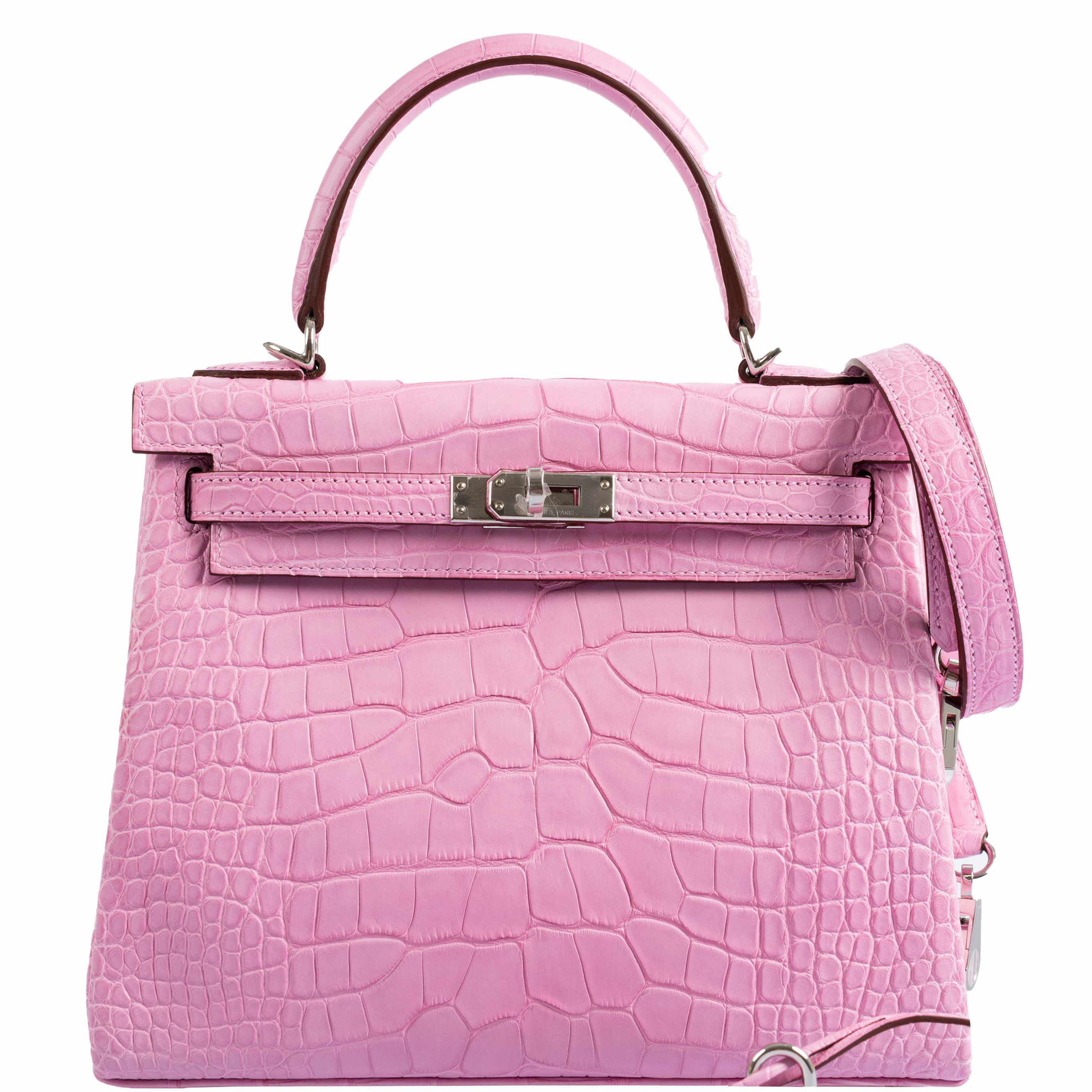 Hermès Kelly 25 Retourne 5P Bubblegum Pink Matte Alligator Palladium Hardware