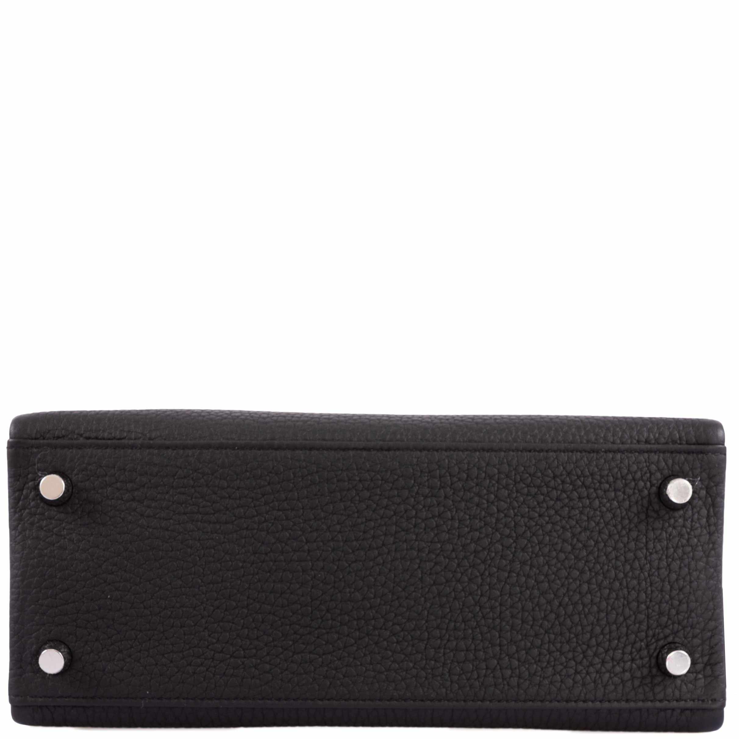 Hermès Kelly 25 Retourne Black Togo Palladium Hardware