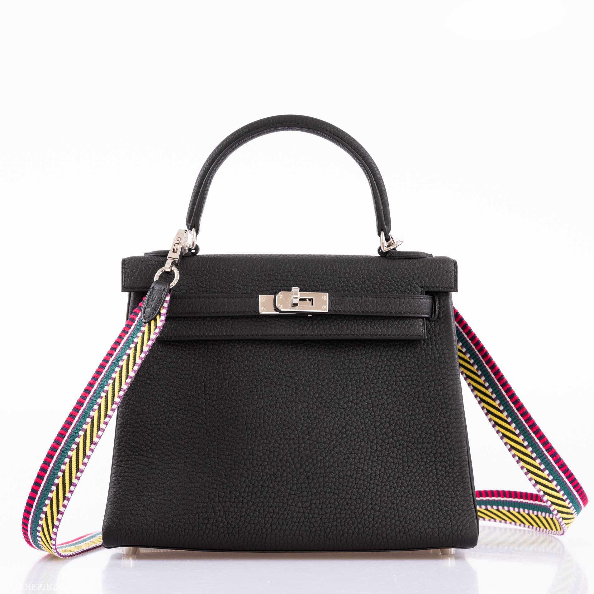 Hermès Kelly 25 Retourne Black Togo Palladium Hardware