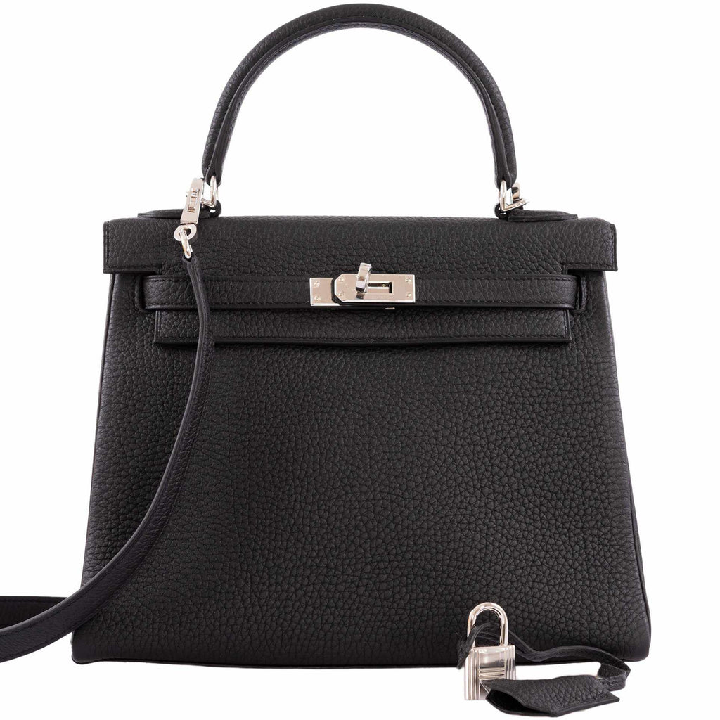 Kelly 25 leather handbag Hermès Black in Leather - 18775140