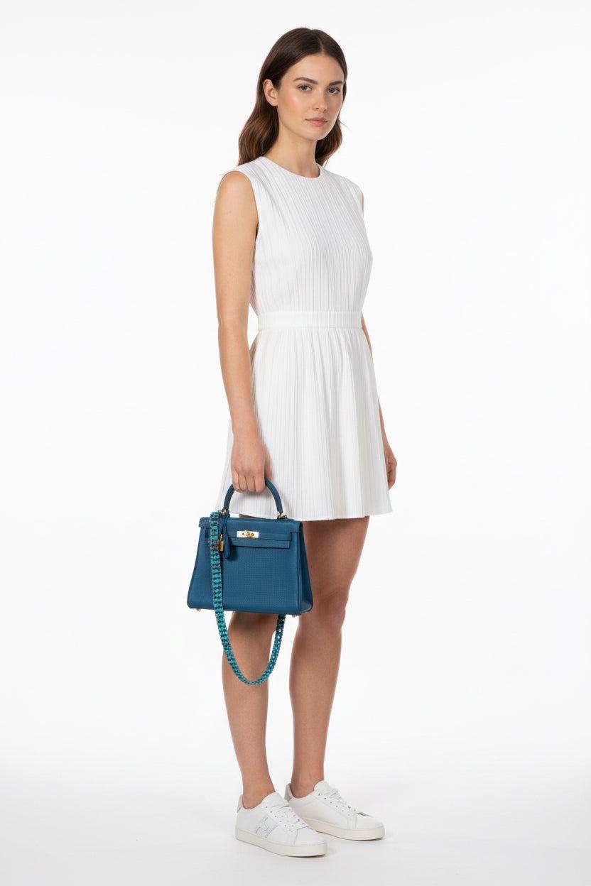 Hermès Kelly 25 Retourne Blue Colvert Togo Gold Hardware - 2016, X