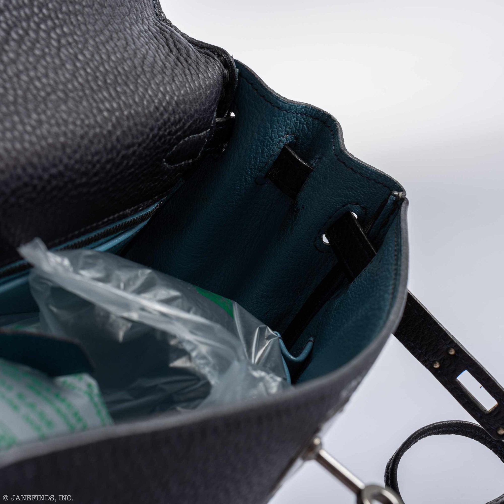 Hermès Kelly 25 Retourne Blue Indigo & Turquoise Clemence Ruthenium Hardware - Special Edition