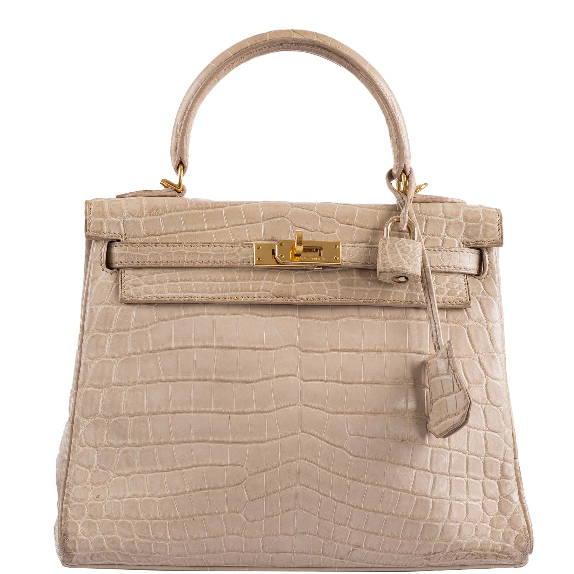 Hermès Kelly 25 Retourne Poussière Matte Niloticus Crocodile Gold Hardware