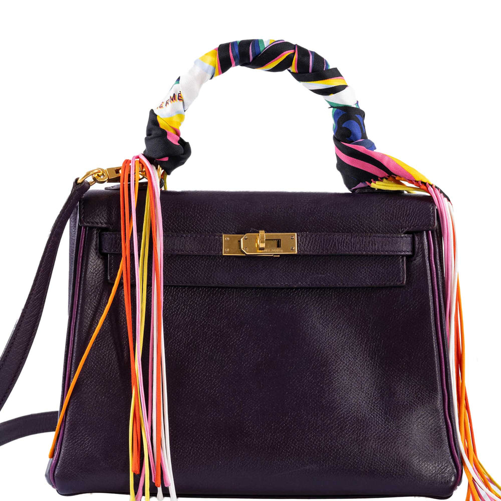 Hermès Kelly 25 Retourne Raisin & Cyclamen Epsom with Gold Hardware